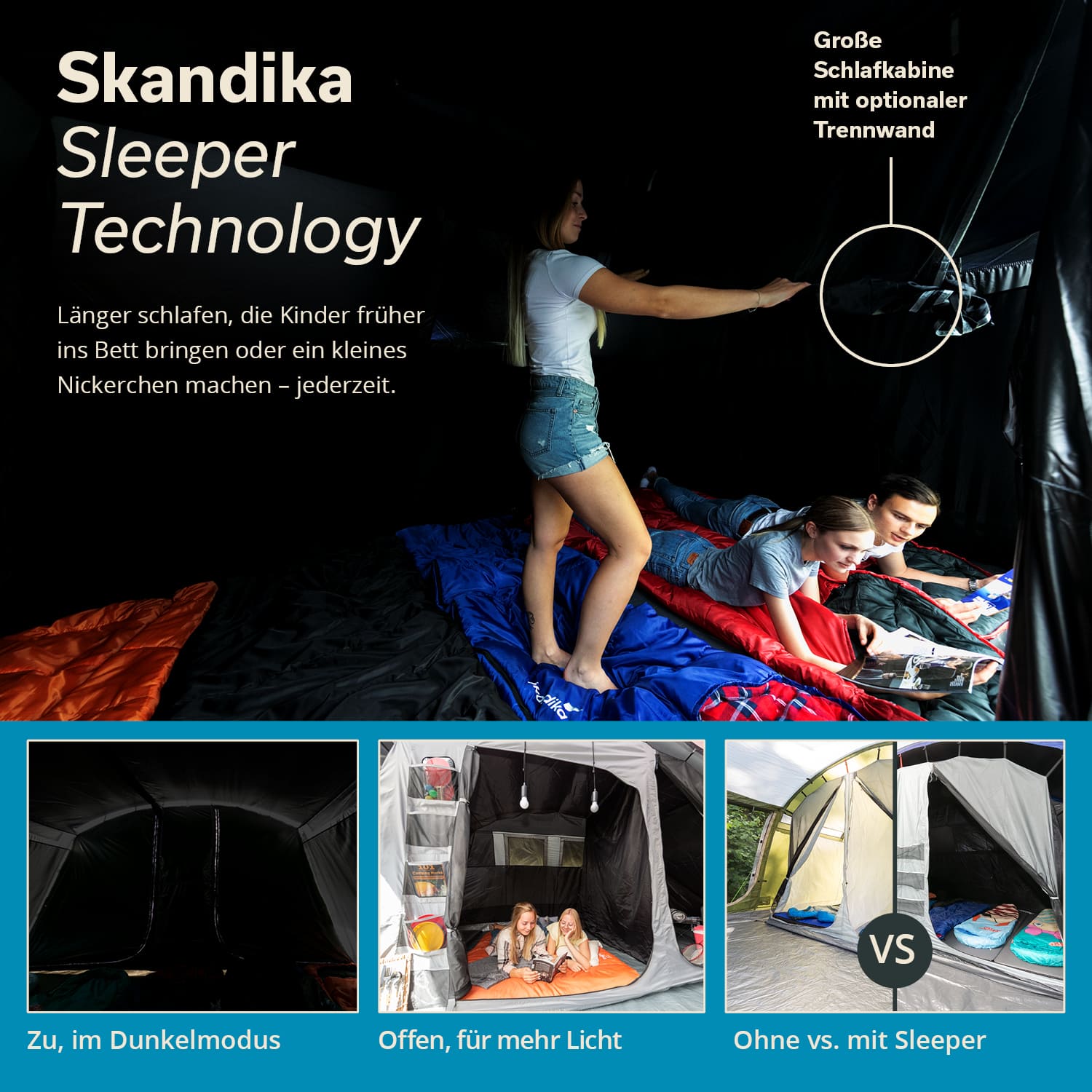 Skandika Hurricane 12 Sleeper Protect tunneltent