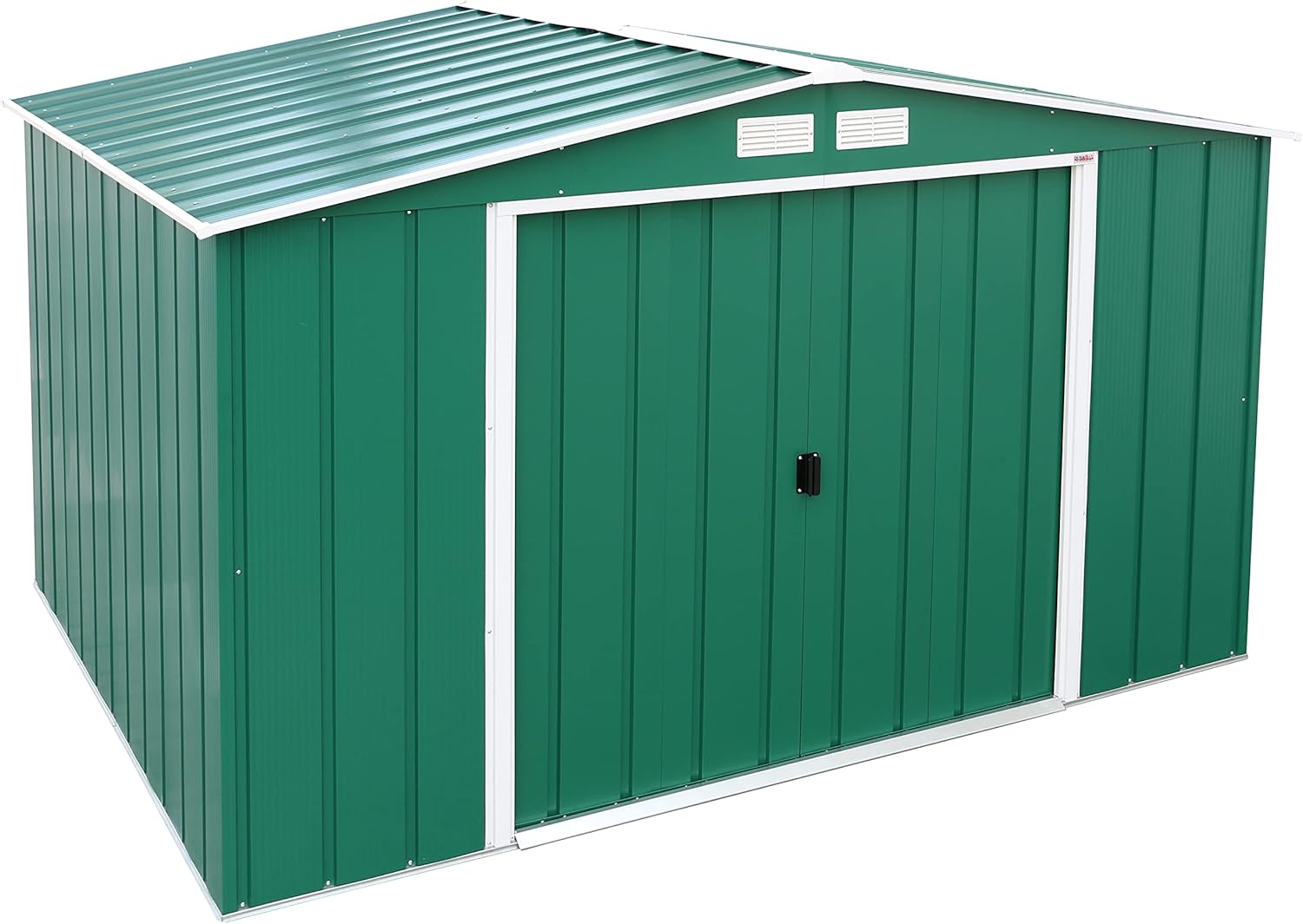 Duramax ECO 10 x 8 (7.28 m²) Abri de Jardin en Métal Galvanisé à Chaud, Abri de Stockage d'Outils, Structure de Toit Renforcée, Abri en Métal Sans Entretien, Vert