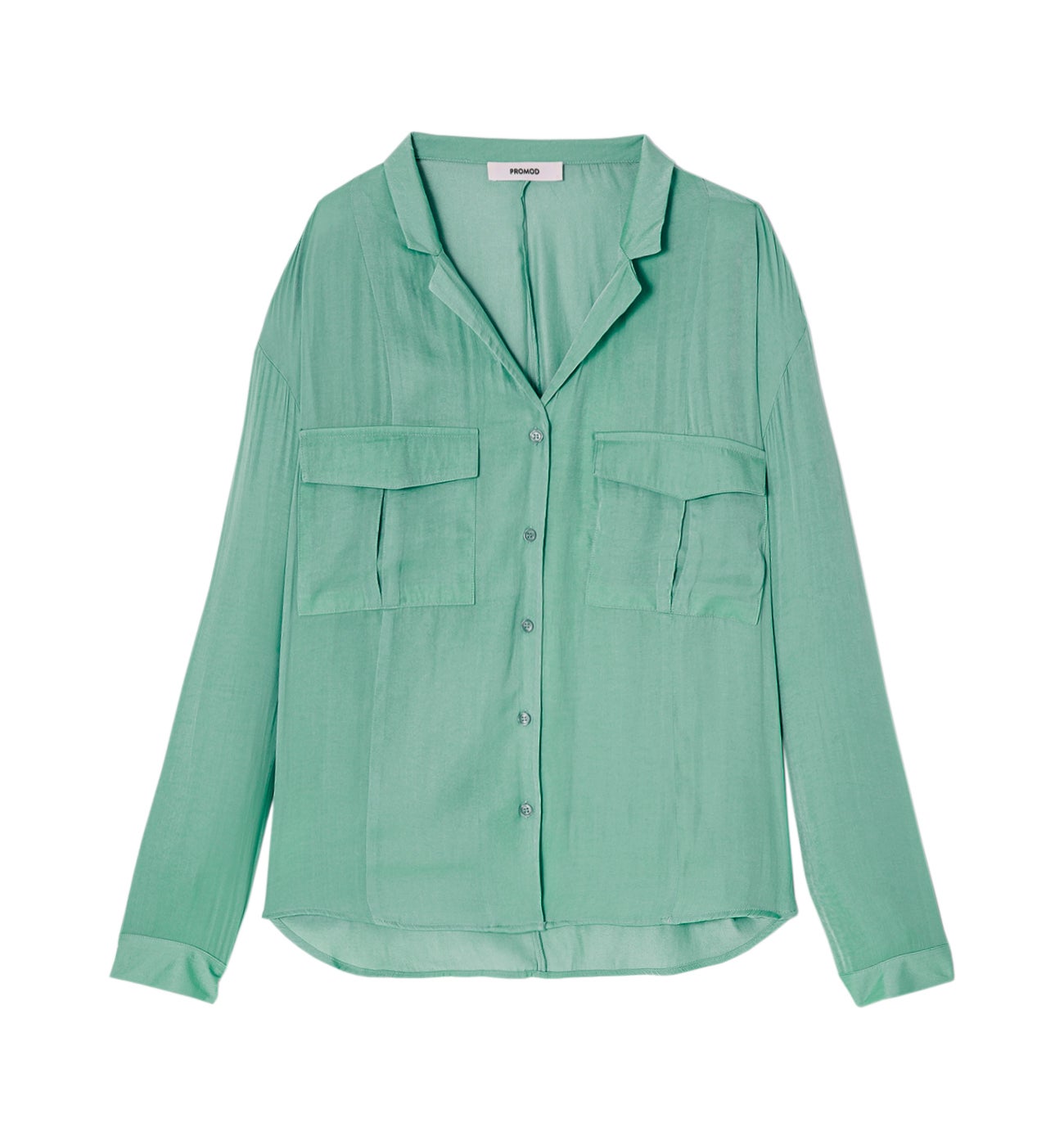 Chemise oversize en satin - Turquoise