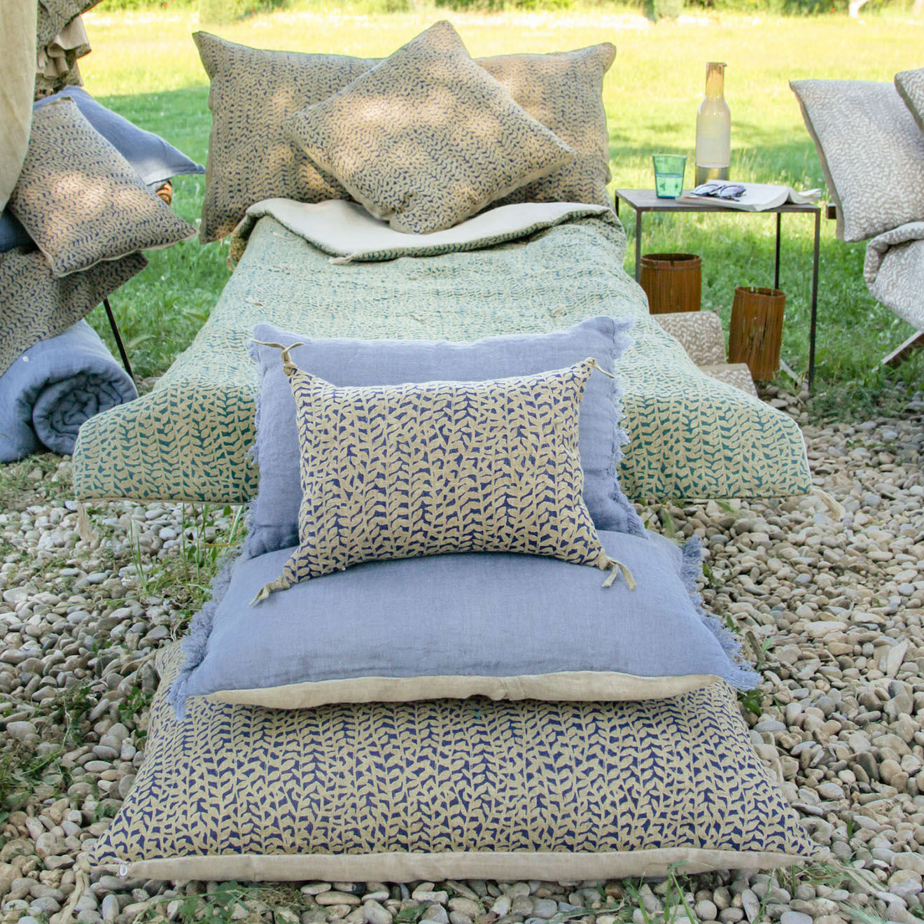 En Fil d'Indienne Housse de coussin Lierre lin indi - 25x35 cm