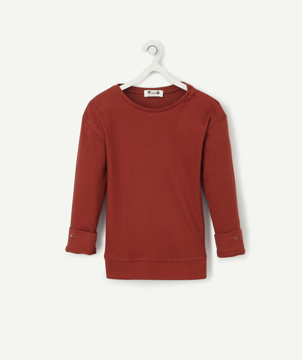 LE T-SHIRT ÉVOLUTIF CÔTELÉ BRIQUE EN COTON PIMA