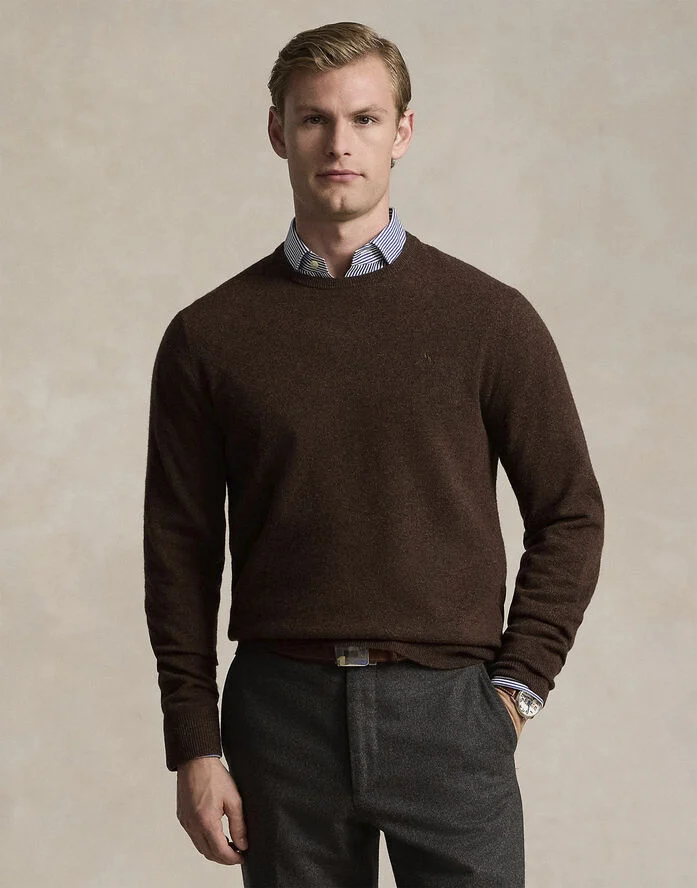Polo Ralph Lauren 2/27 MERINO RWS-LS CN PP Dark chestnut heather