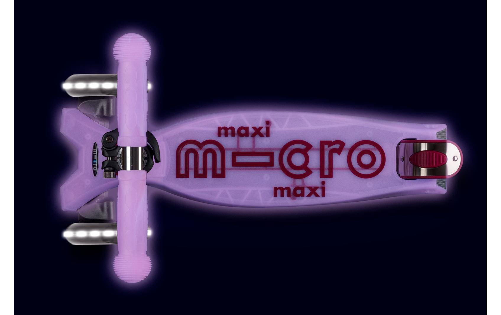 Kickboard Maxi Micro Deluxe Glow LED LilaScooter für Kinder