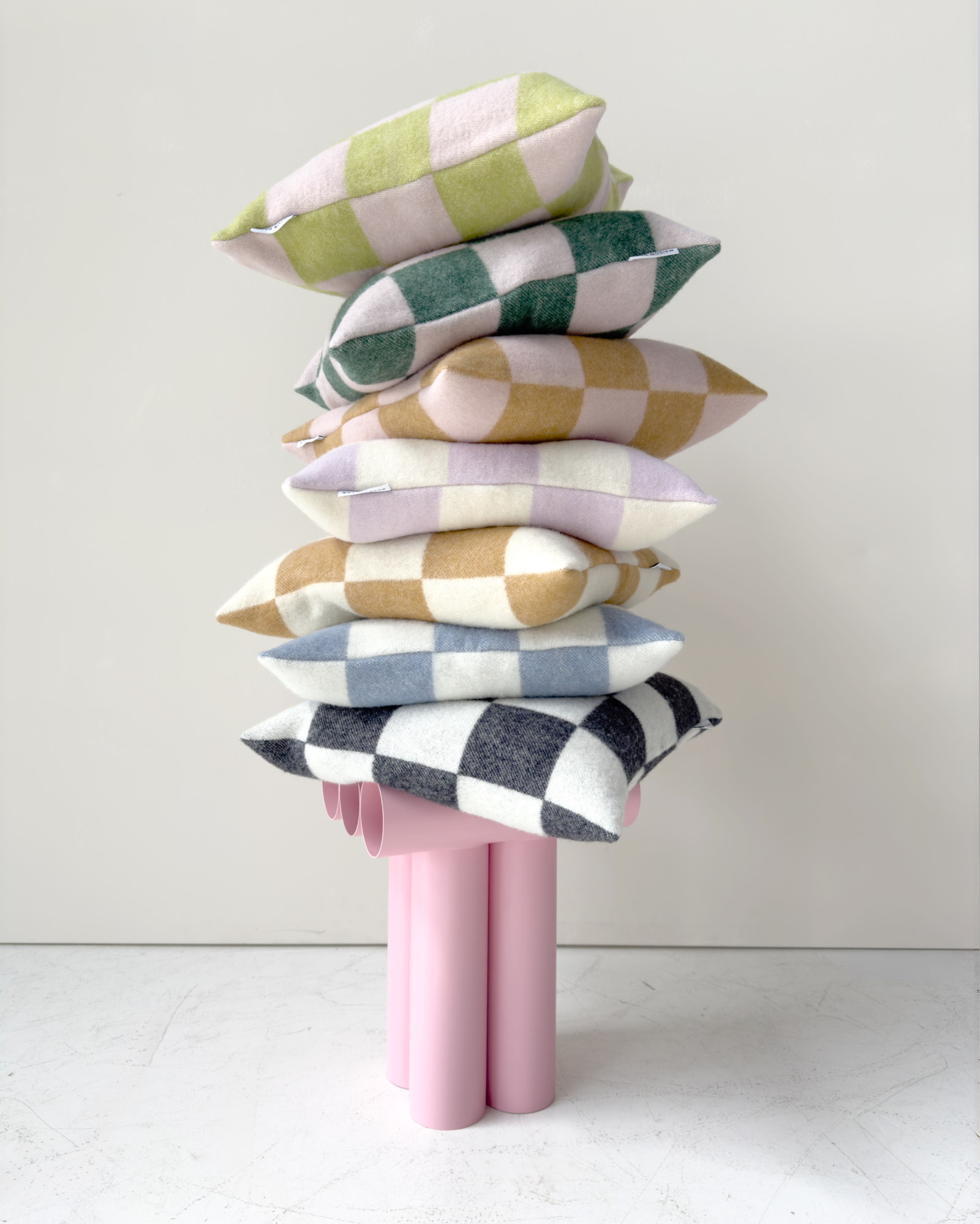 Kussenhoes Checkerboard 50x50 cm green/pink