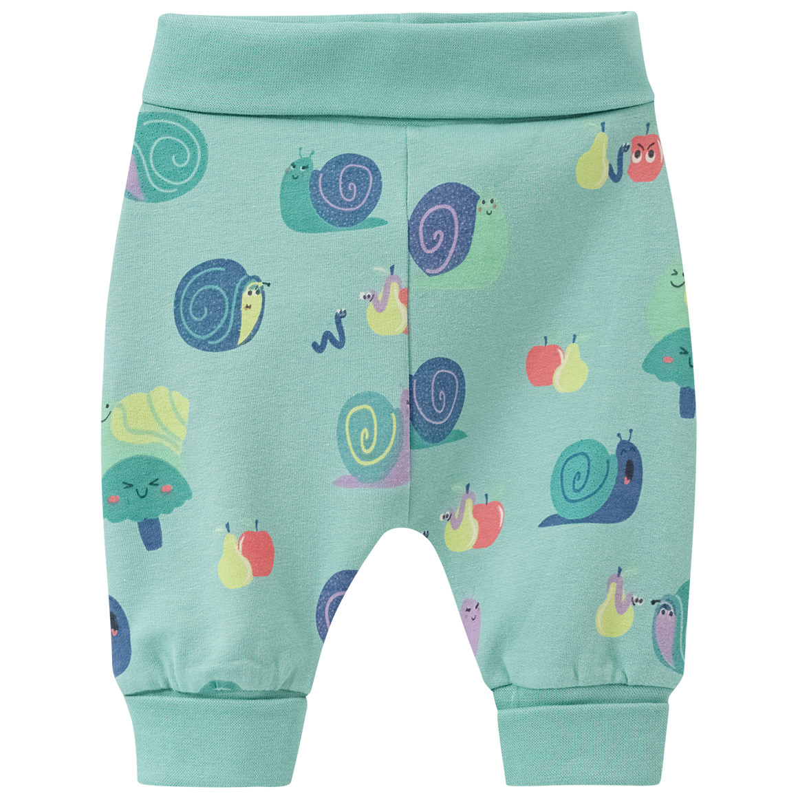 Topomini Newborn Langarmbody, Hose und Bandana helltürkis / bunt