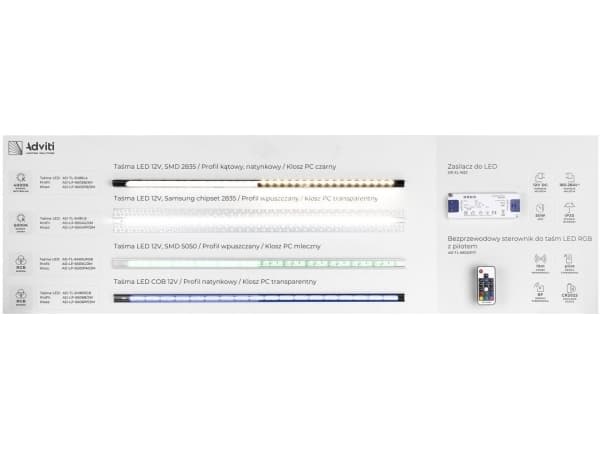 Displaytavle - LED strips, 133x40cm