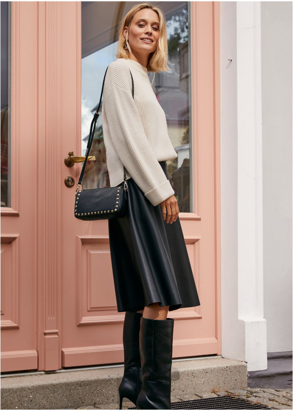 Pull côtelé à manches amples