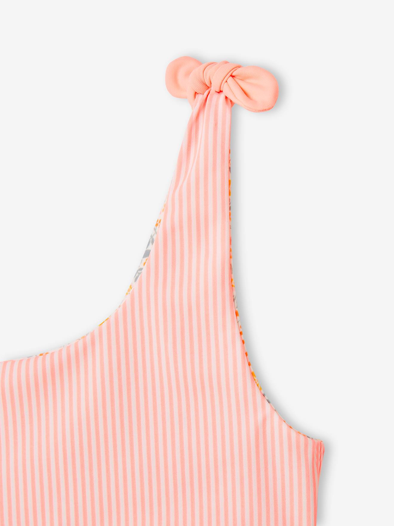 Biquíni coral reversível para meninas