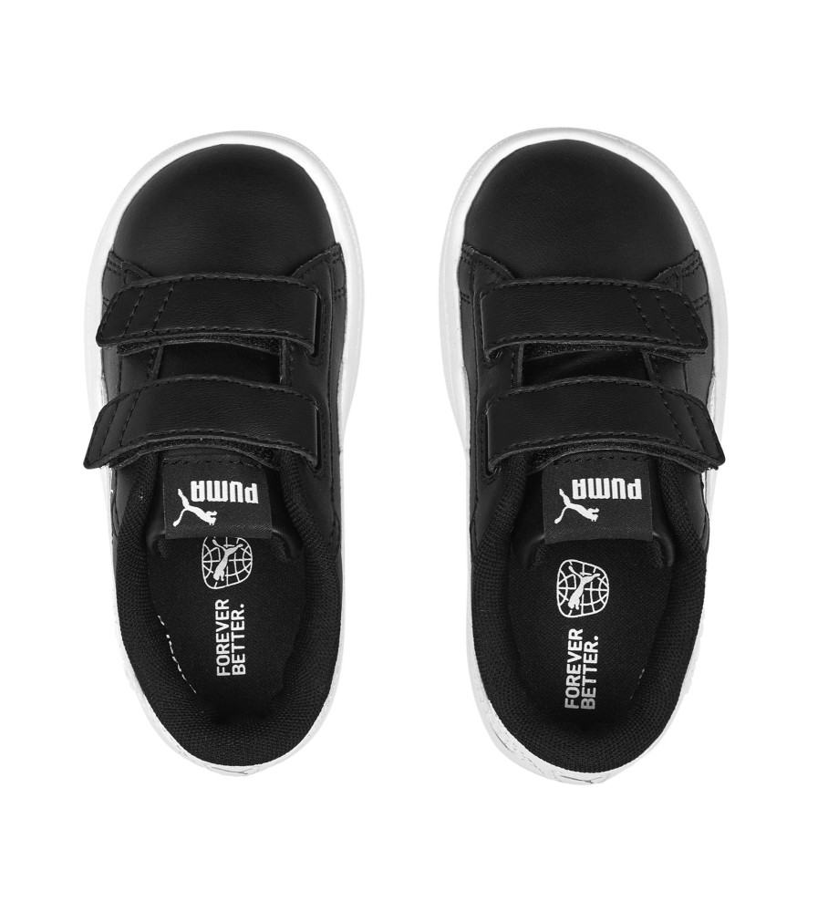 Tênis Puma Inf Smash 3.0 V de couro preto