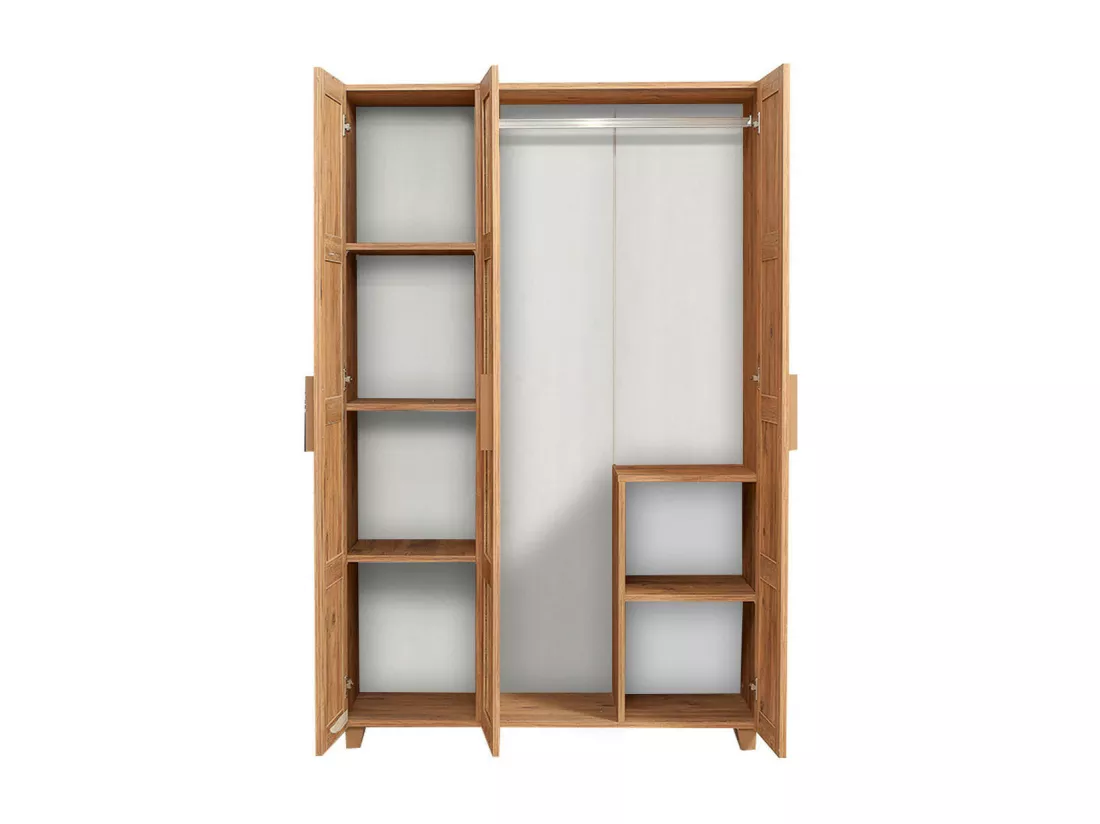 Grande Garde-robe Dlongobard, Meubles de chambre, Penderie de plain-pied, Placard à vêtements, 120x48 h189 cm, Chêne
