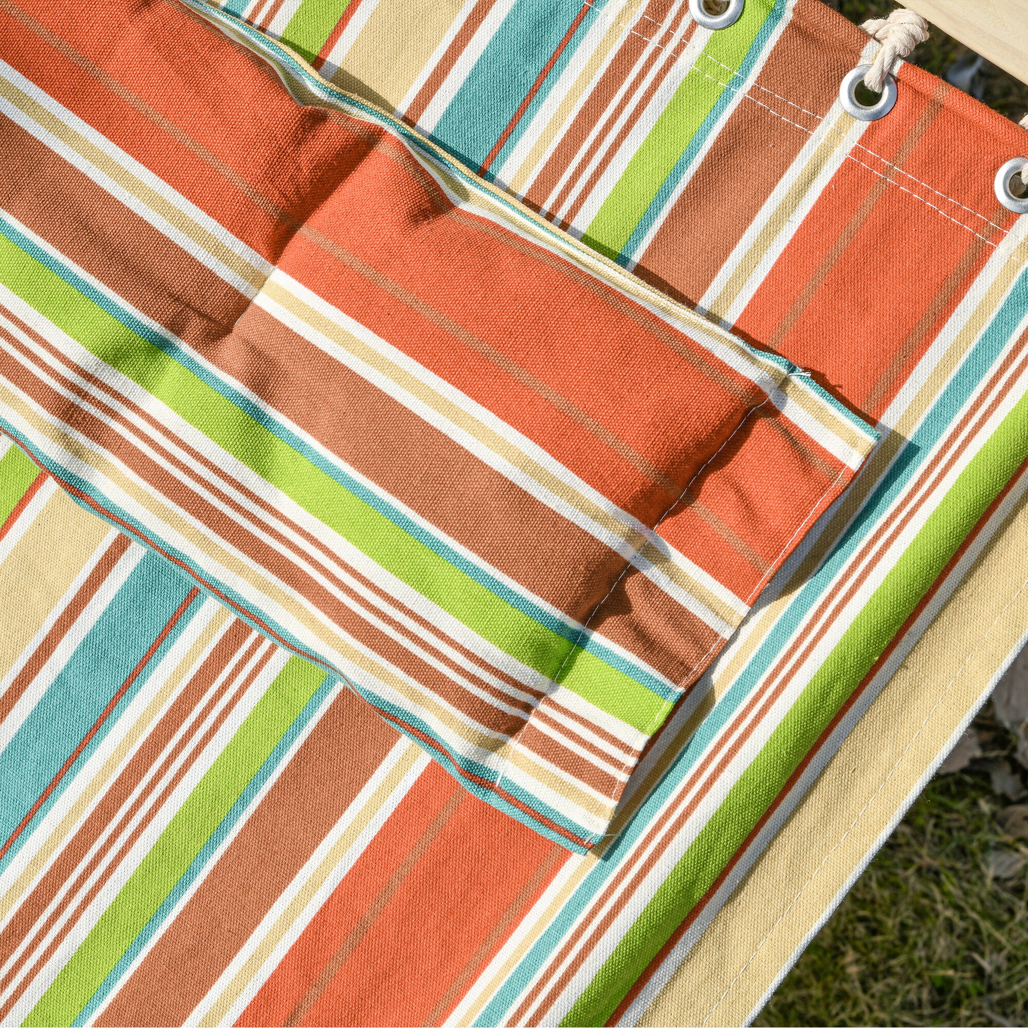 Outsunny Hängematte mit Kopfkissen bunt 284L x 140B cm