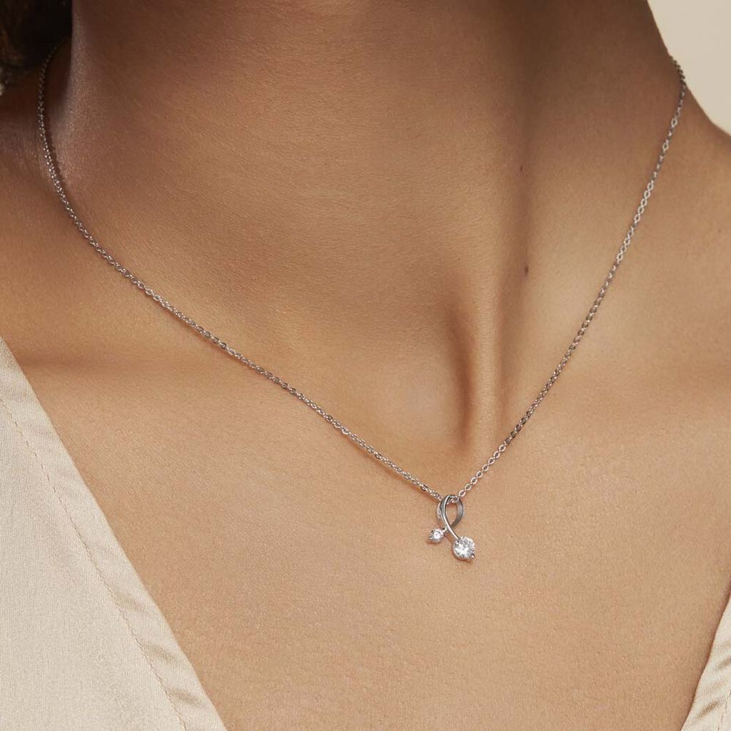 Collier Briaga Argent Blanc Oxyde De Zirconium