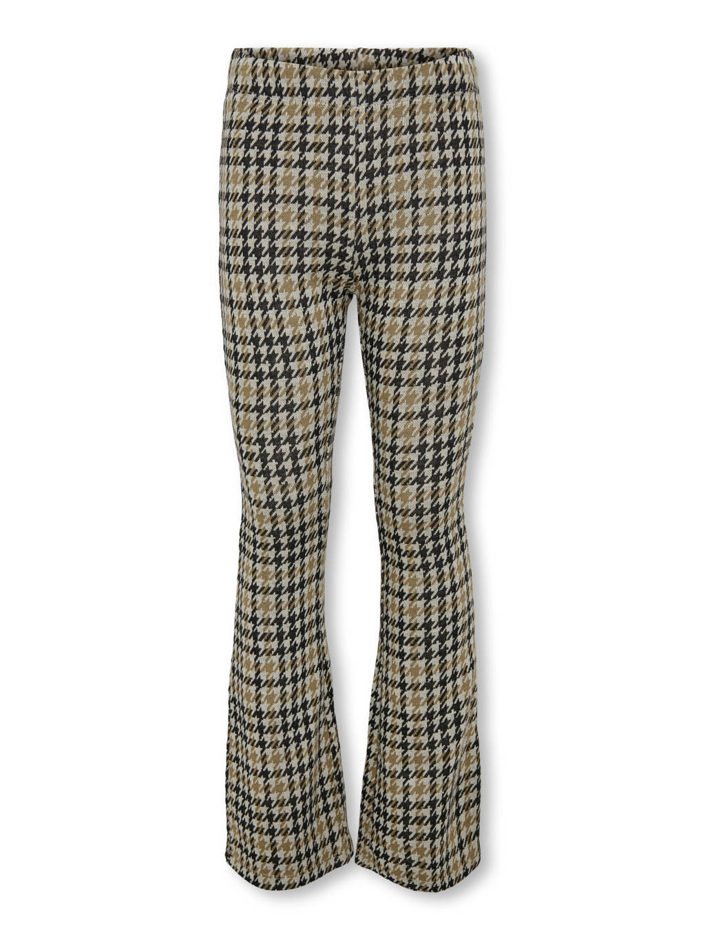 ONLY flared broek KOGALLEN met pied-de-poule beige/bruin