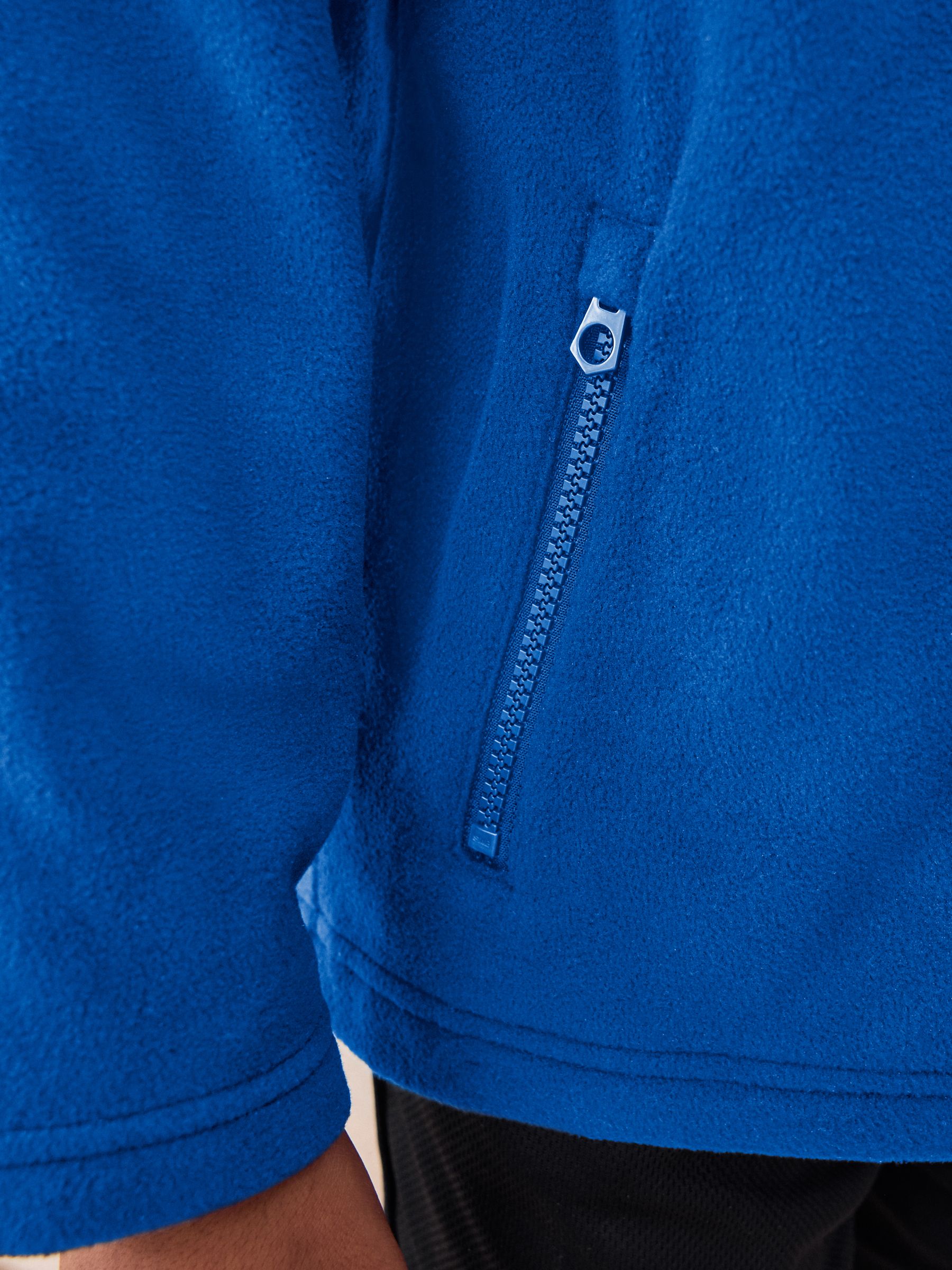 Kobaltblauw - Fleece jack met rits en zakken (3-16 jr)