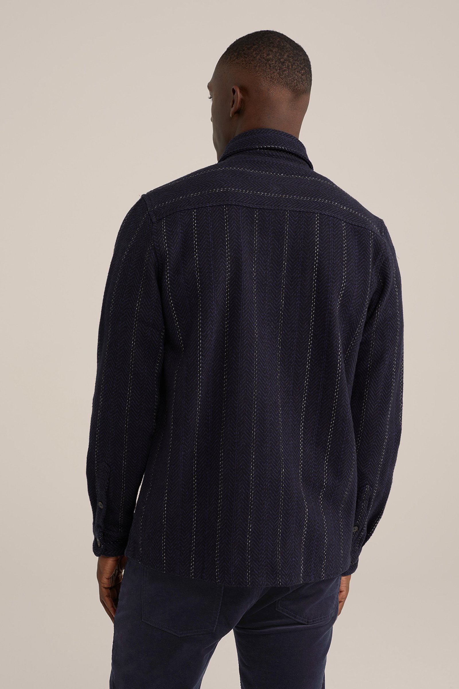 overshirt met dessin WE Fashion Donkerblauw