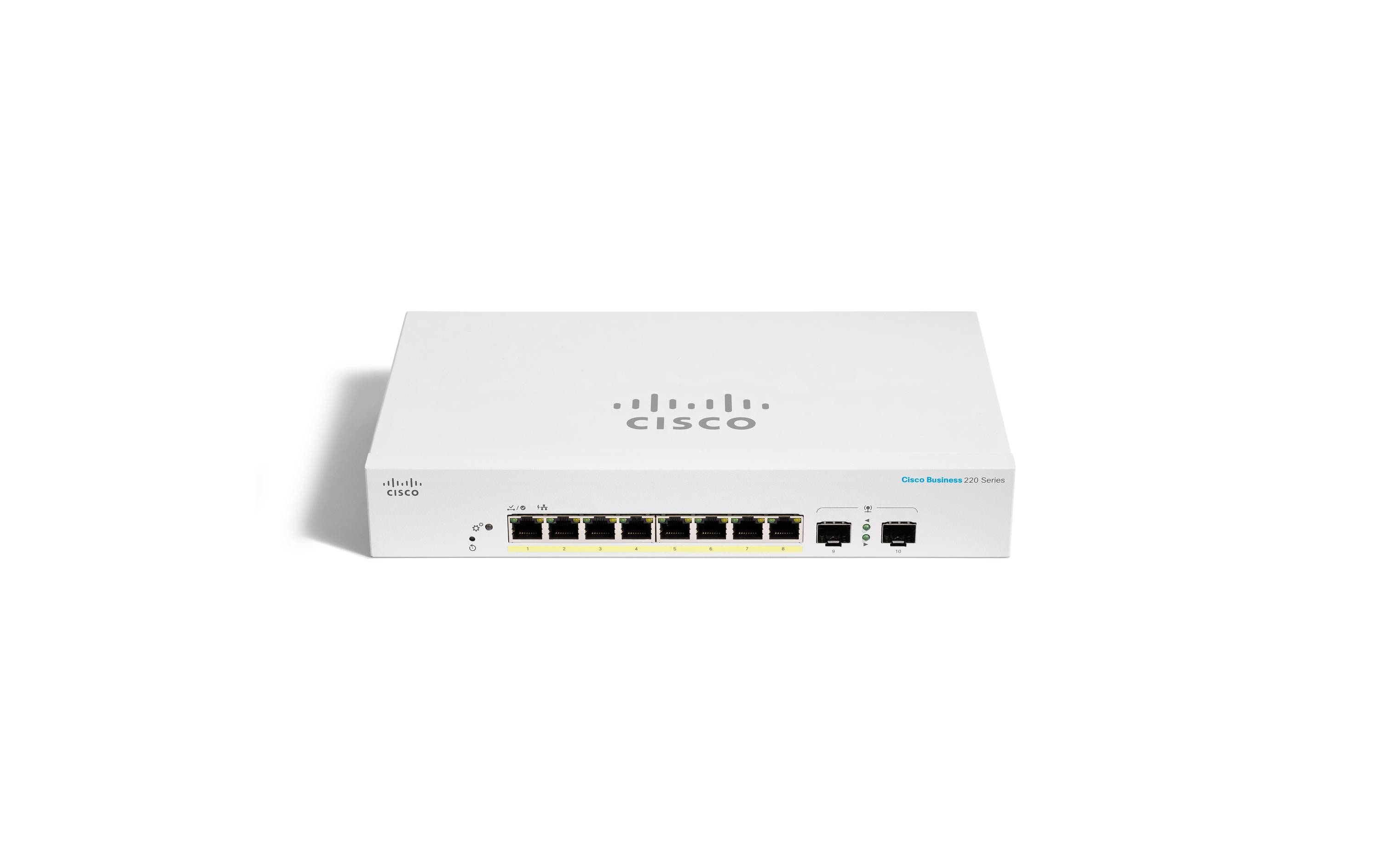 PoE+ Switch CBS220-8P-E-2G 10 Port<br>Cisco Business 220 Serie Smart Switch