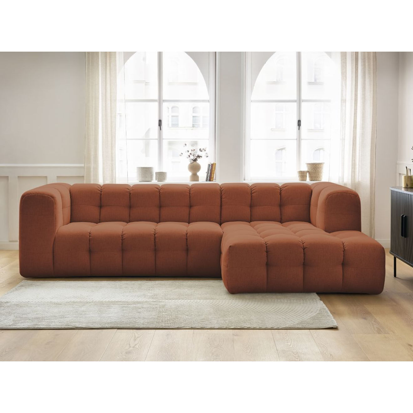Bobochic Canapé d'angle droit cloud orange - 288x184x75 cm