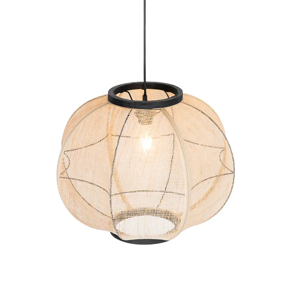 Qazqa hanglampen rob bruin e27