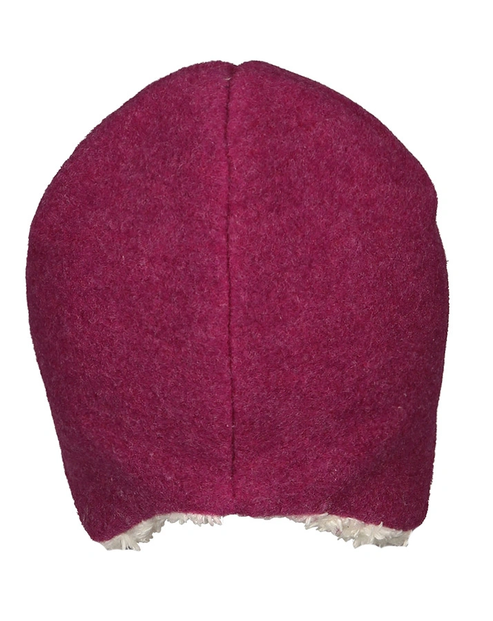 Woll-Mütze JONAS FLEECE mit Plüschfutter in dahlia/natur