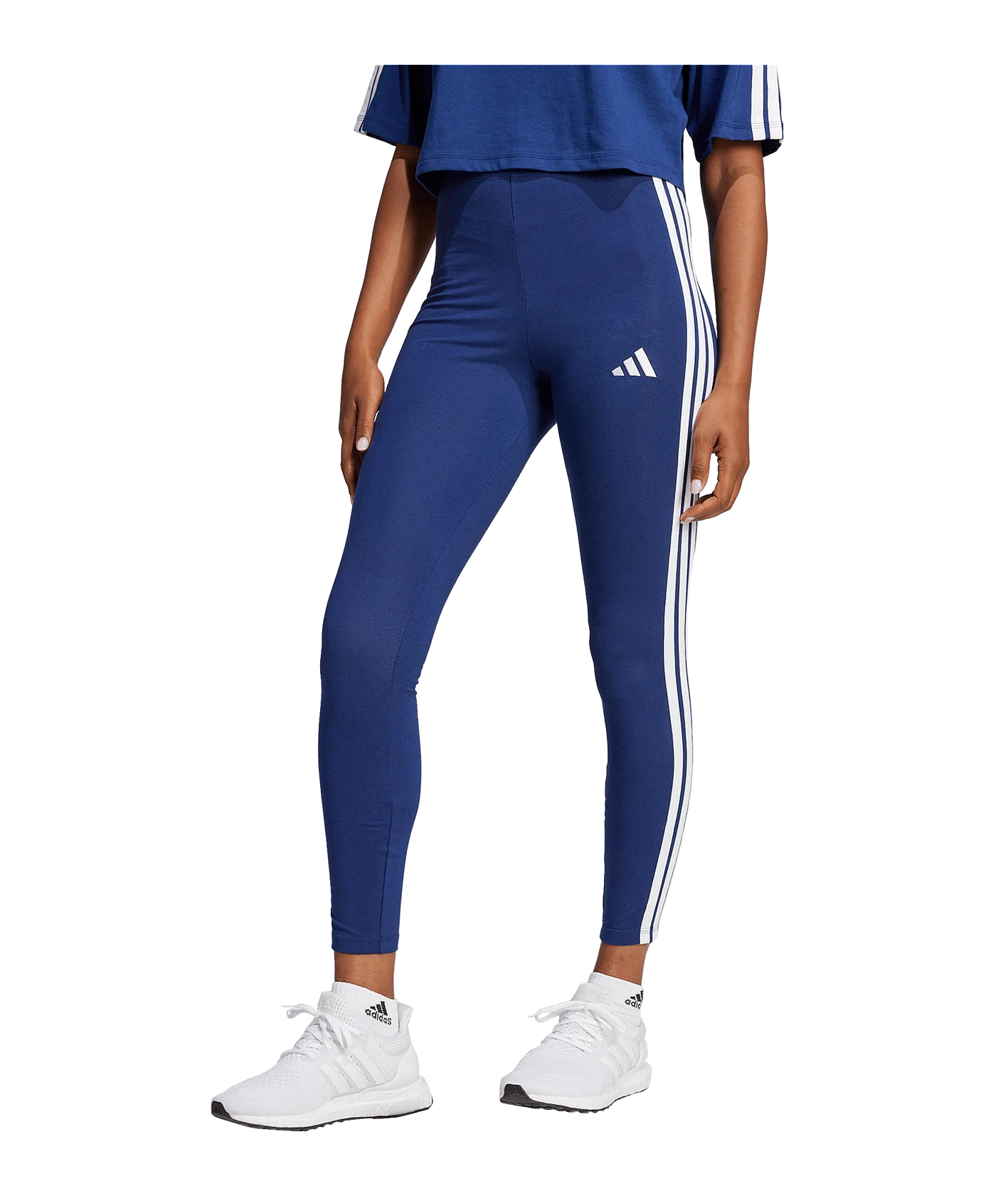 adidas Essentials 3S Cotton Leggings Blau