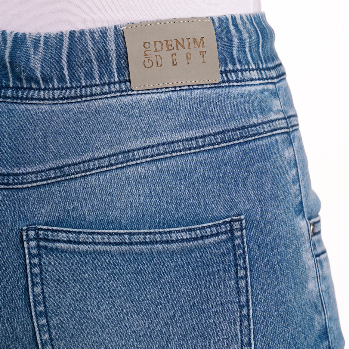 Gina Damen Jeggings mit Elastikbund hellblau