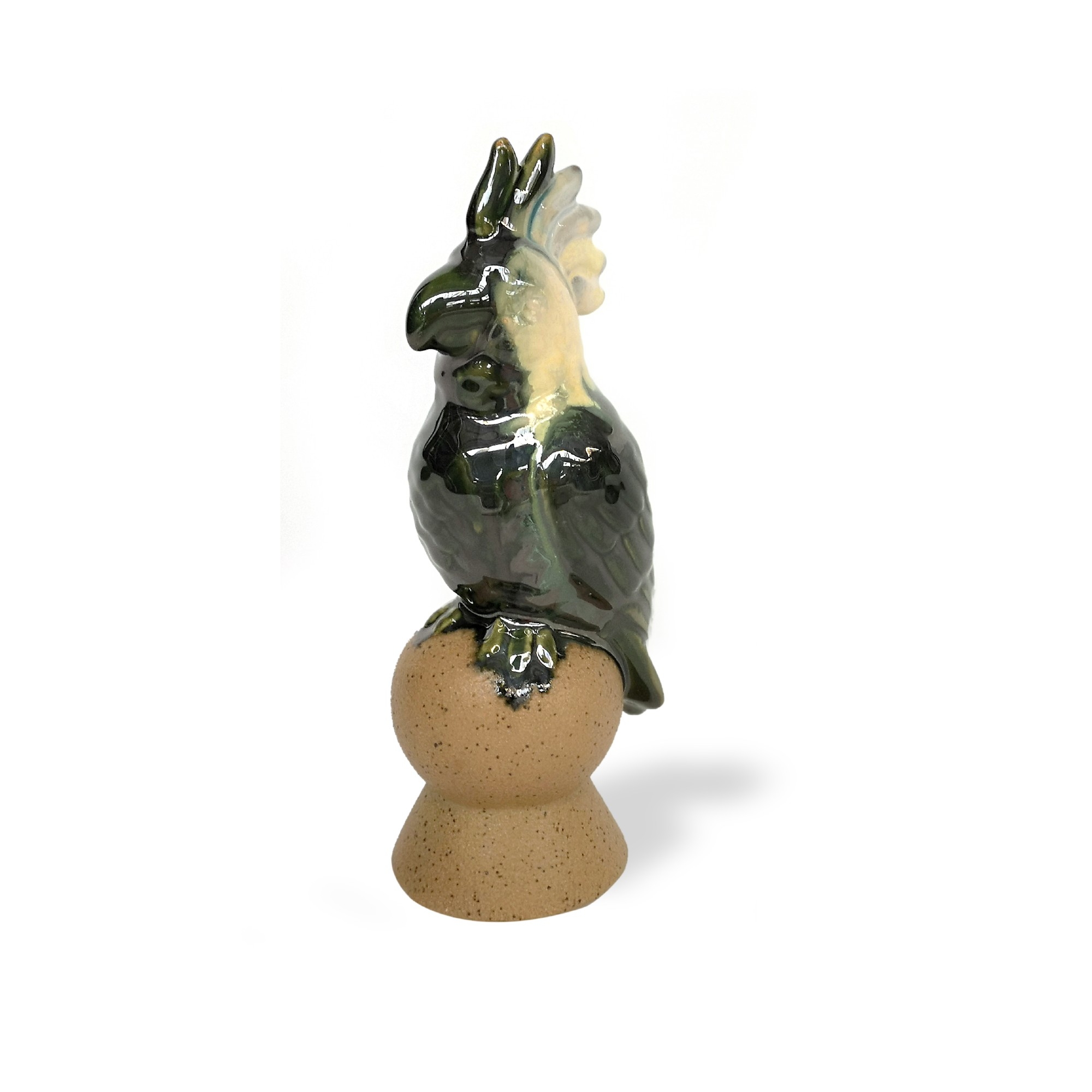 Keramikvogel auf Fuss, H 21 cm, B 7 cm, T 8,5 cm von fischer's lagerhaus