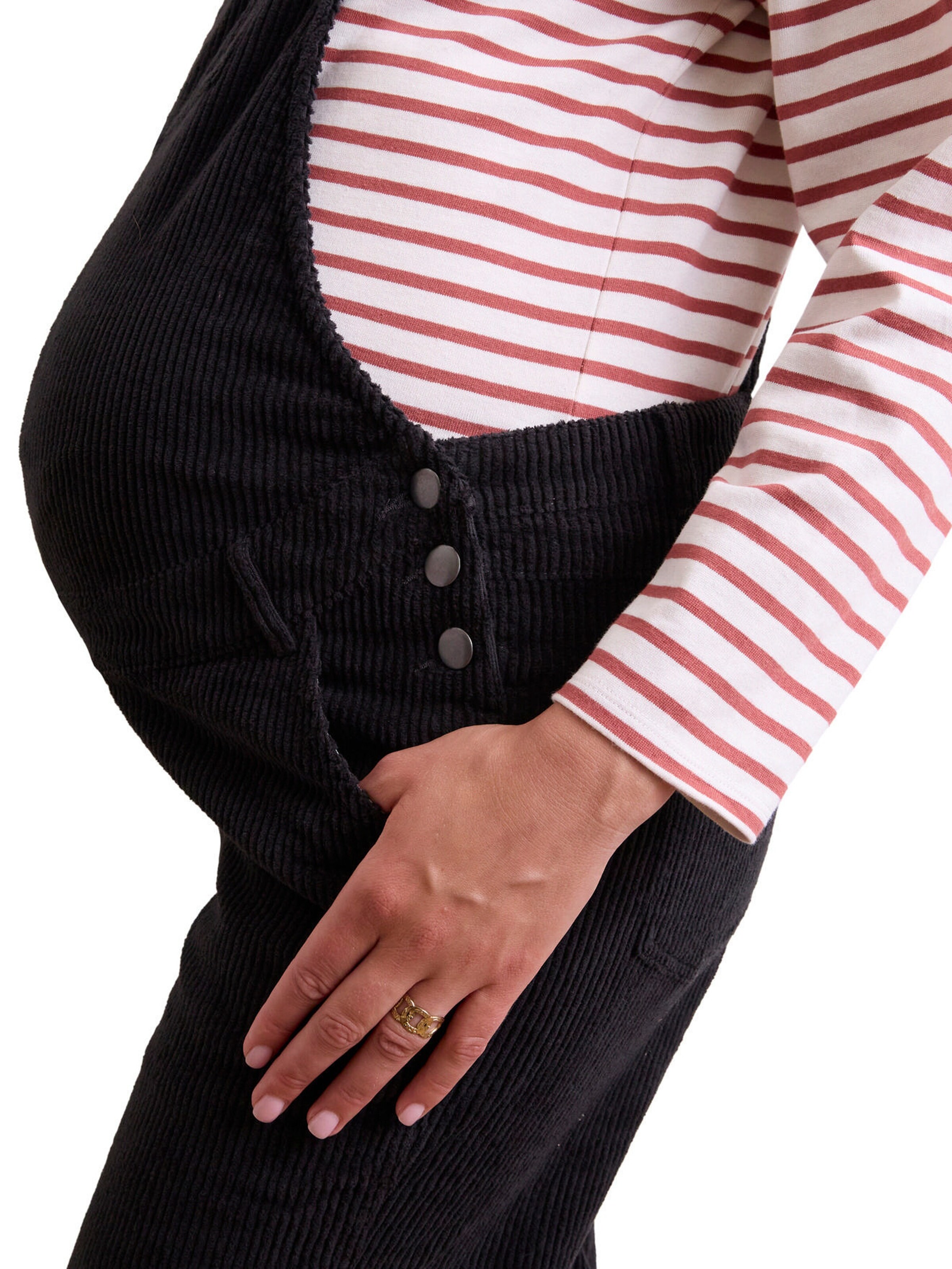 Vertbaudet Cord-Latzhose für Schwangerschaft & Stillzeit, Mom-Fit anthrazit