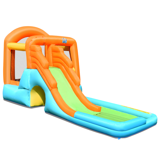 Castelo inflável com escorregador para parque aquático, 490 x 225 x 240 cm