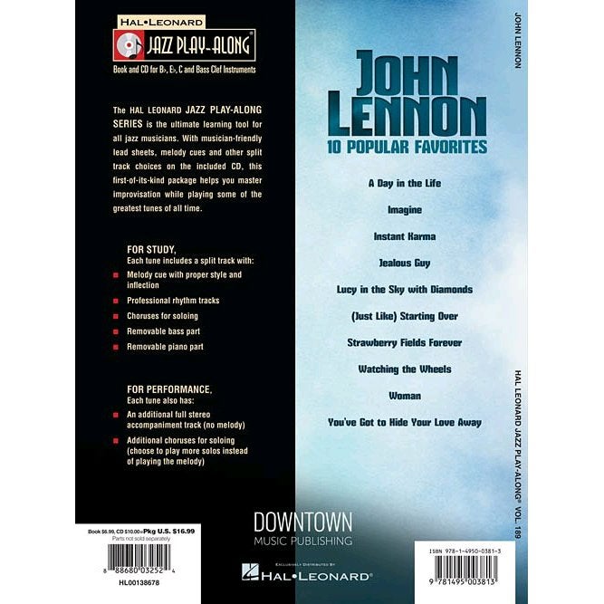 Hal Leonard - Jazz Play-Along Volume 189: John Lennon