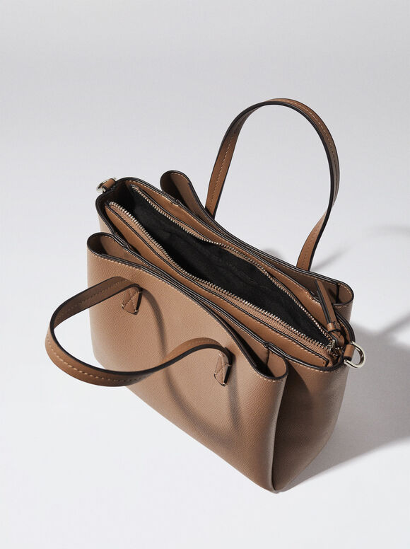 Bolsa tote para uso diário com alça removível - Cor camelo