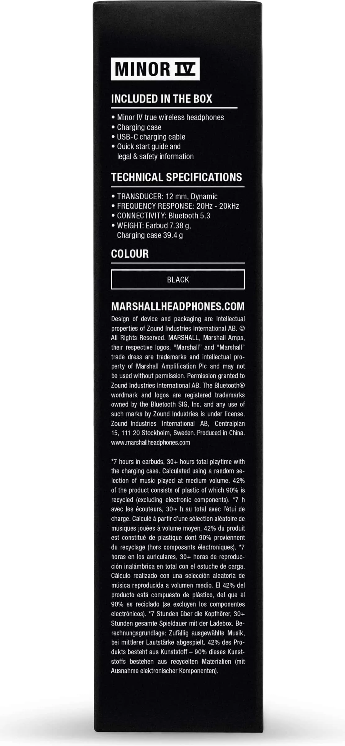 Marshall Minor IV Écouteurs True Wireless
