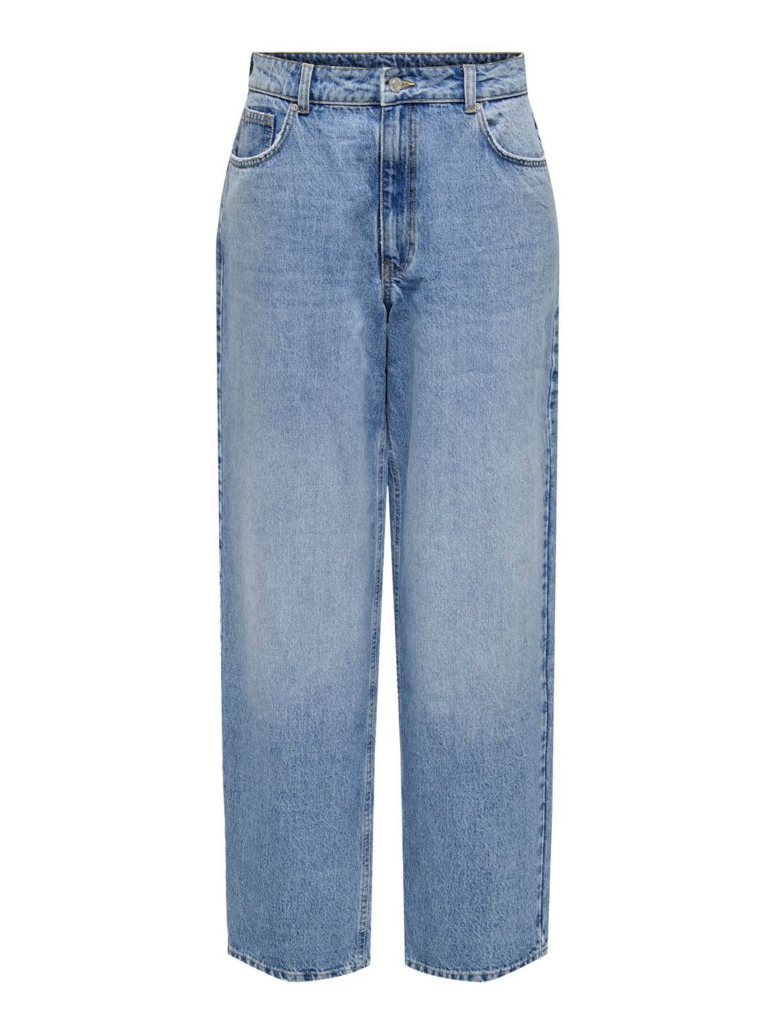 ONLHARLEY Niedrige Taille Baggy Fit Jeans Light Blue Denim