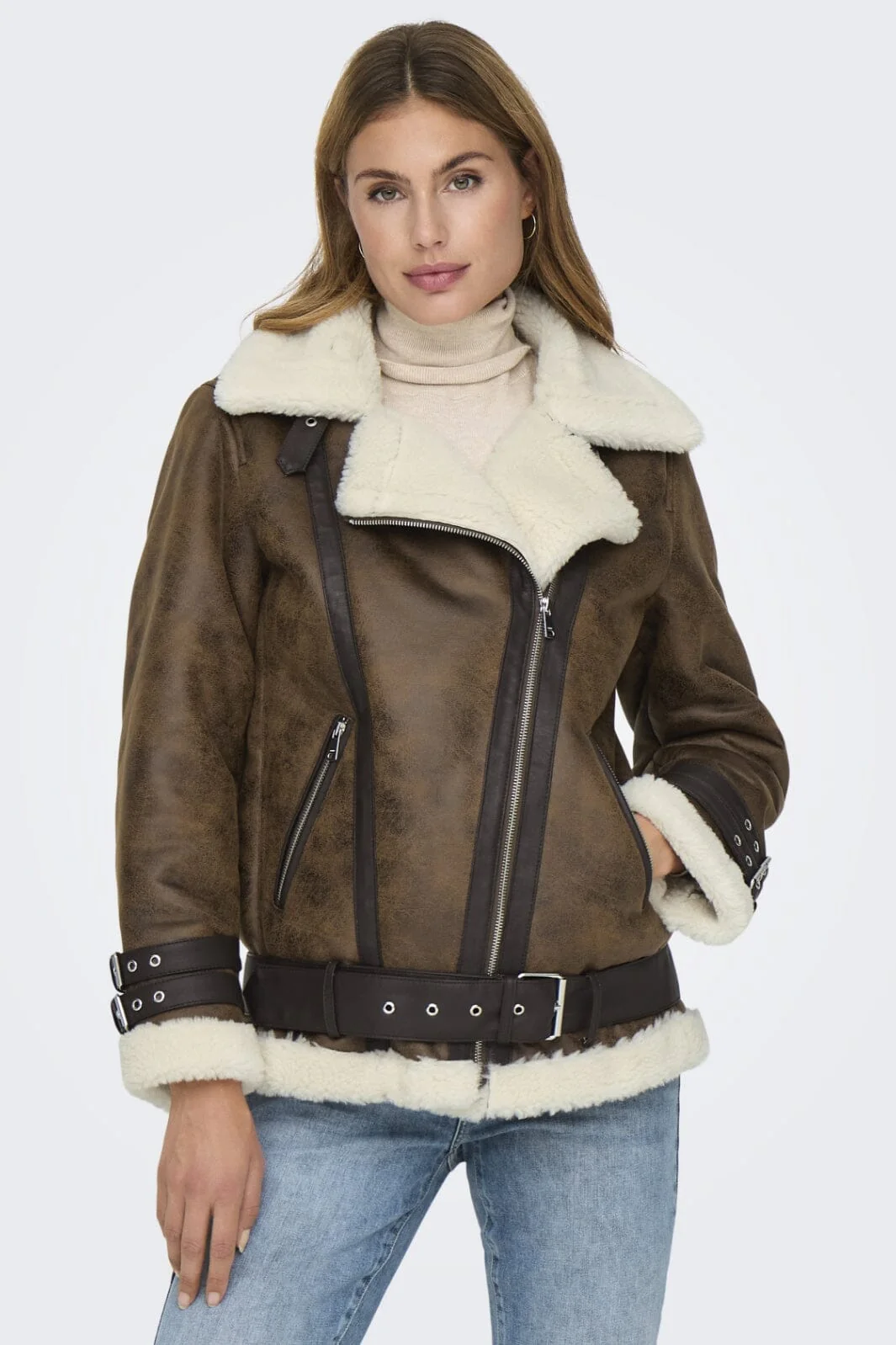 Only Onlolympia Faux Bonded Biker Cc