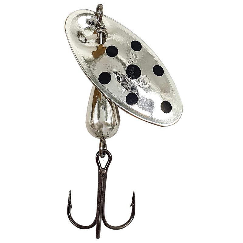 Cuiller Tournante Suissex Cicada Argent Points Noirs