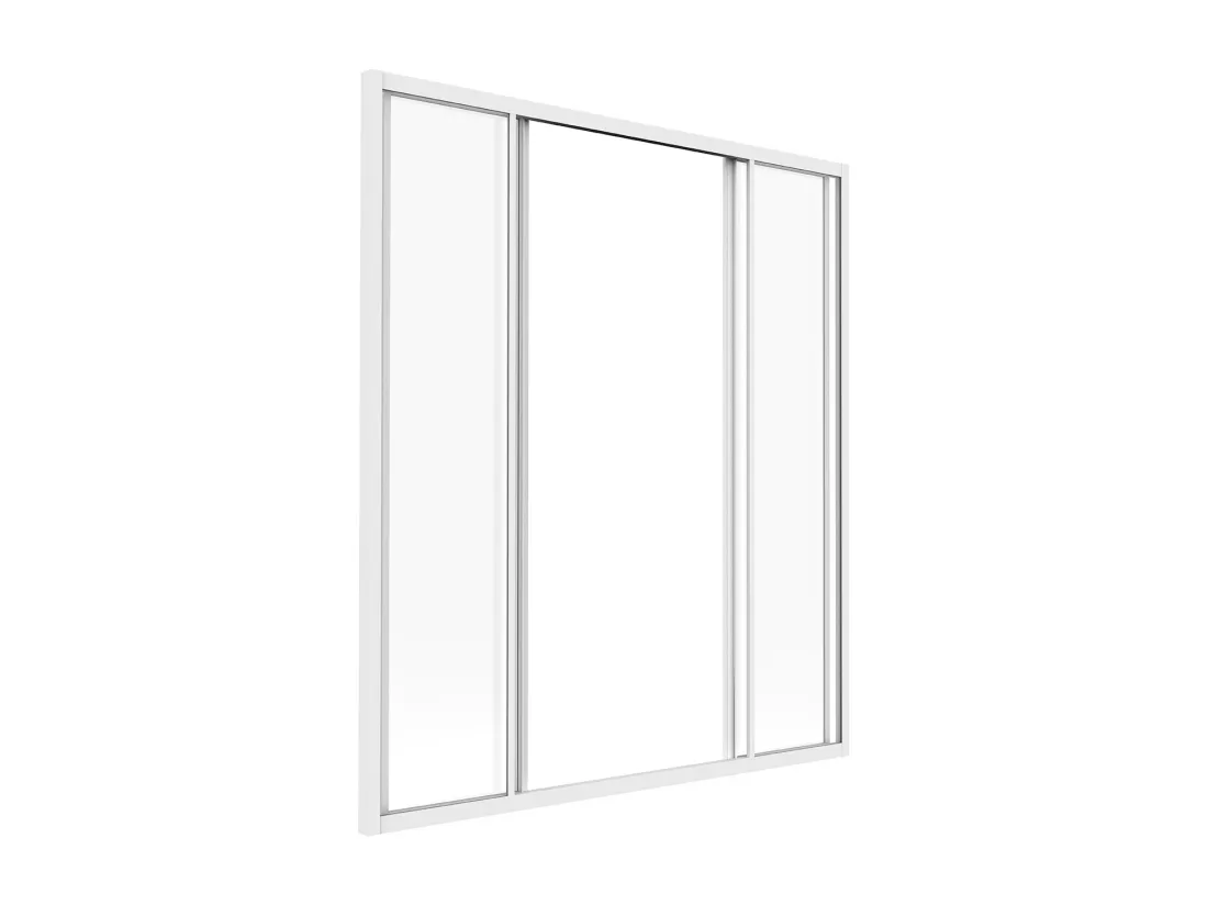 Verrière coulissante en aluminium thermolaqué blanc 120x130 cm - RAVENA