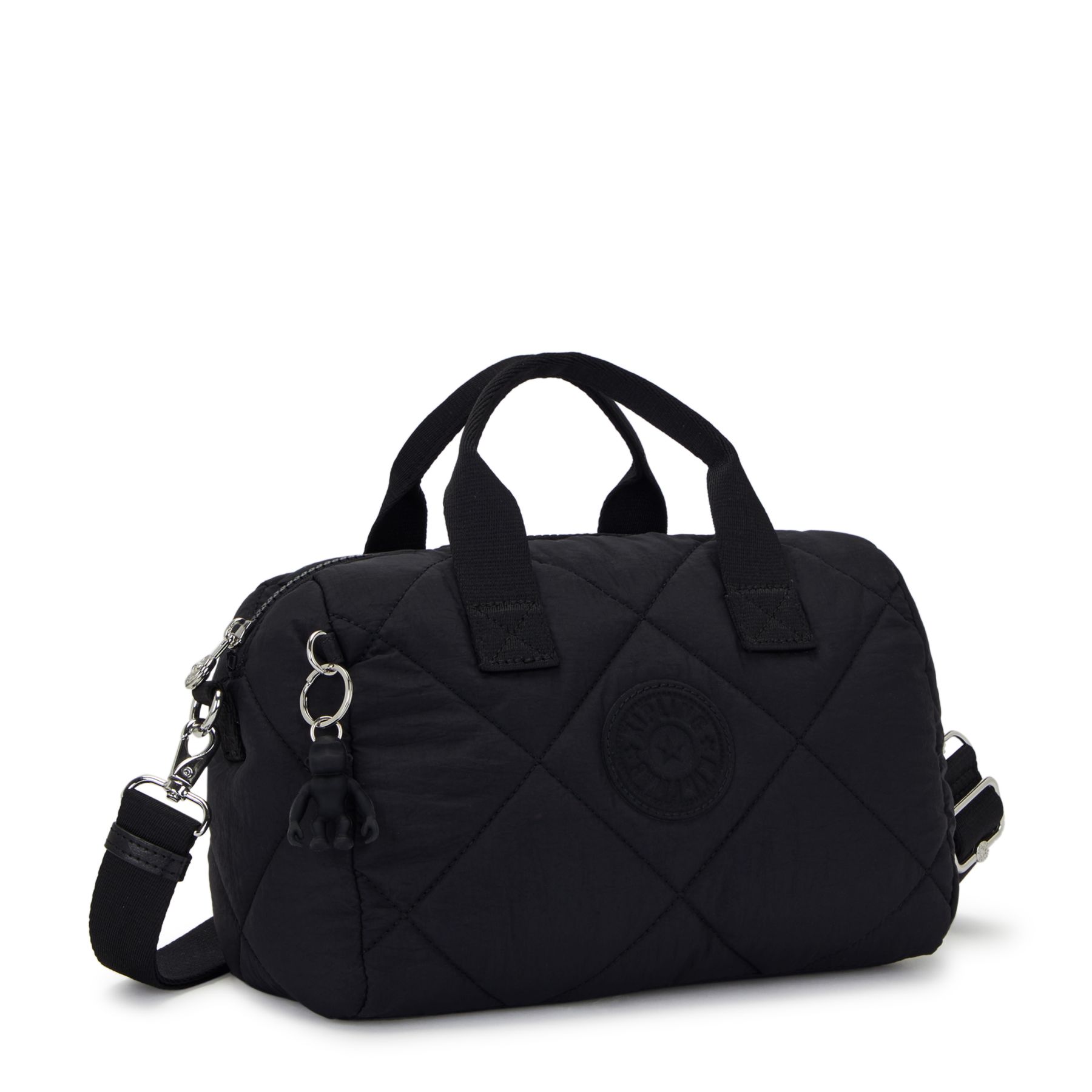 BINA M Sac à main de taille moyenne avec bandoulière ajustable amovible - Cosmic Black Quilt