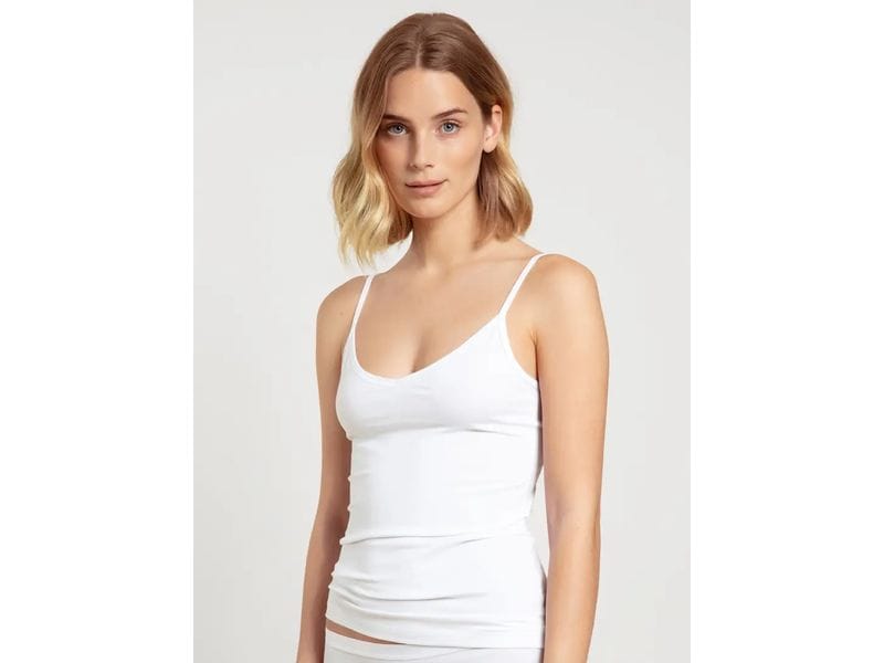Calida Unterhemd Benefit Woman 2er Pack Weiss, M Spaghetti-Top