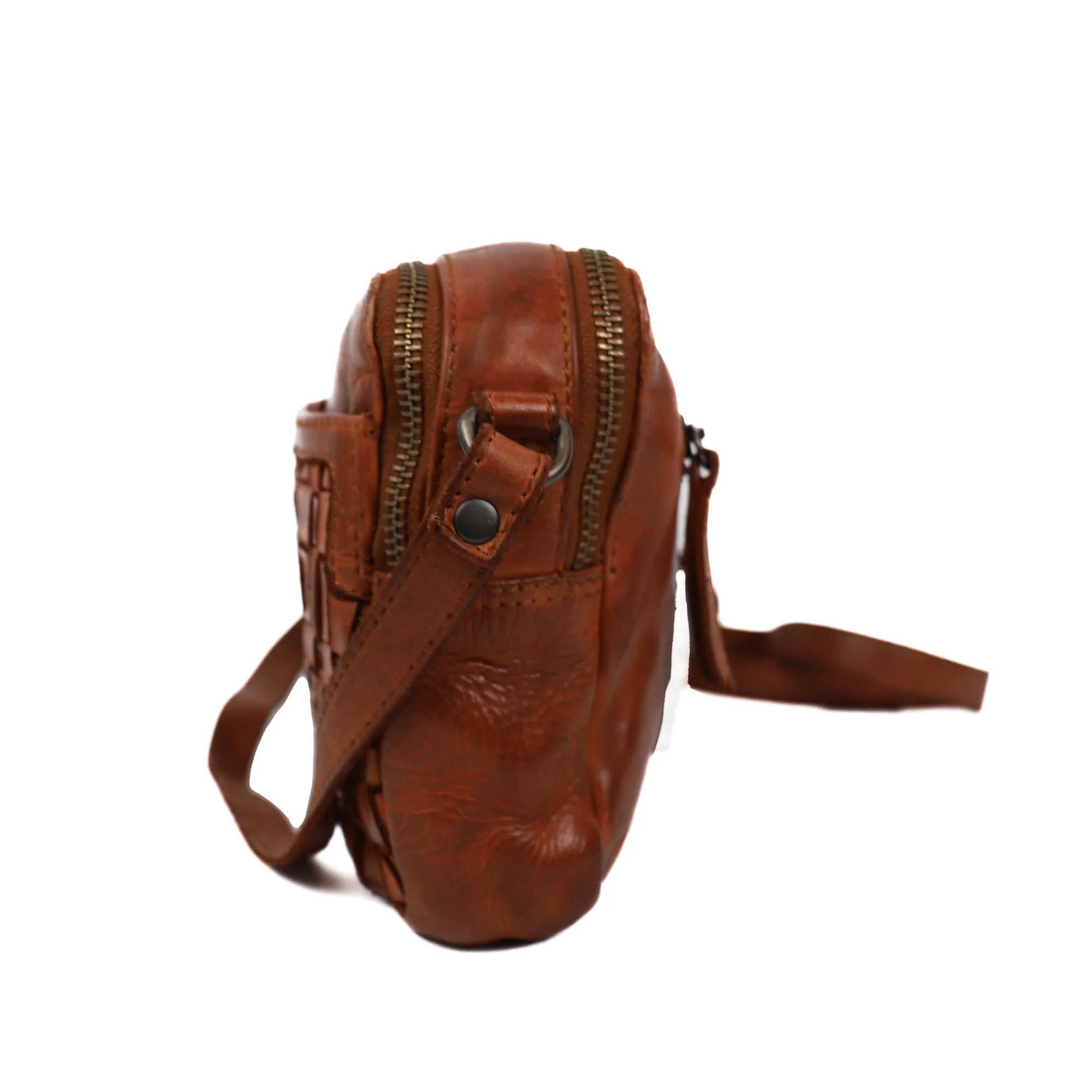 Bear Design Cow Lavato Schoudertasje Irem Cognac Woven CL44395