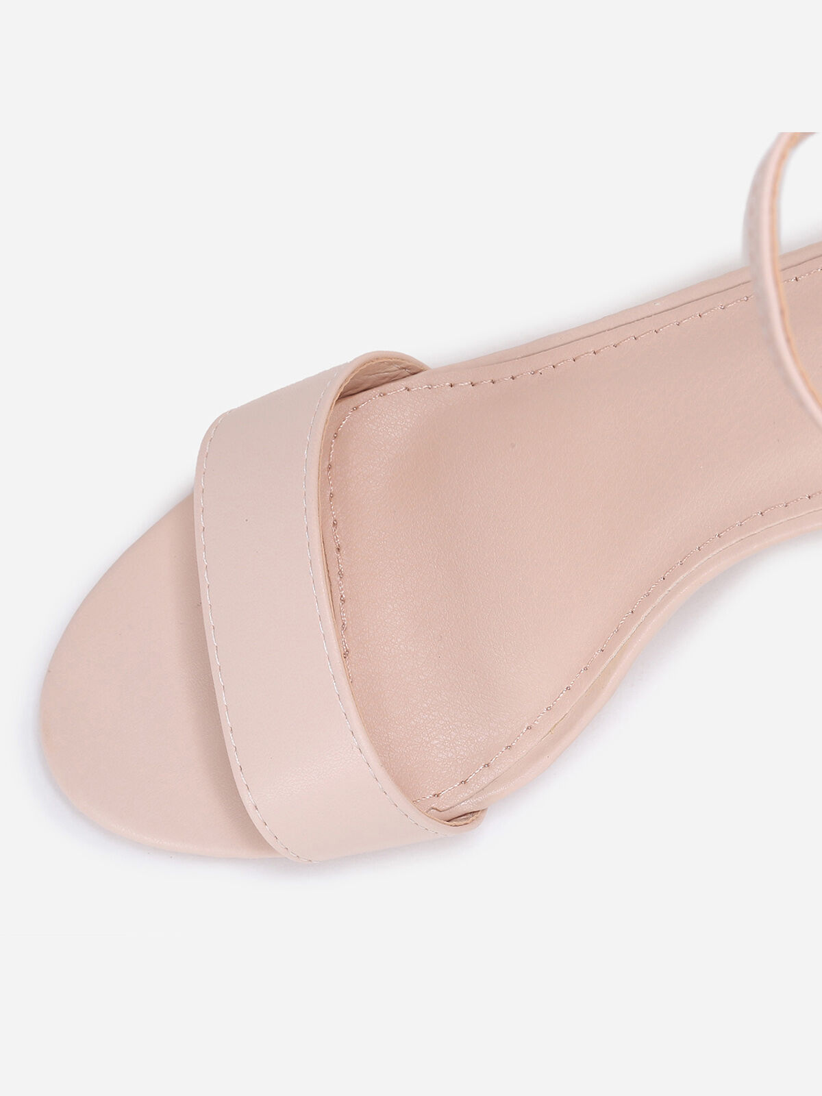Sandales à talon épais en simili- Beige