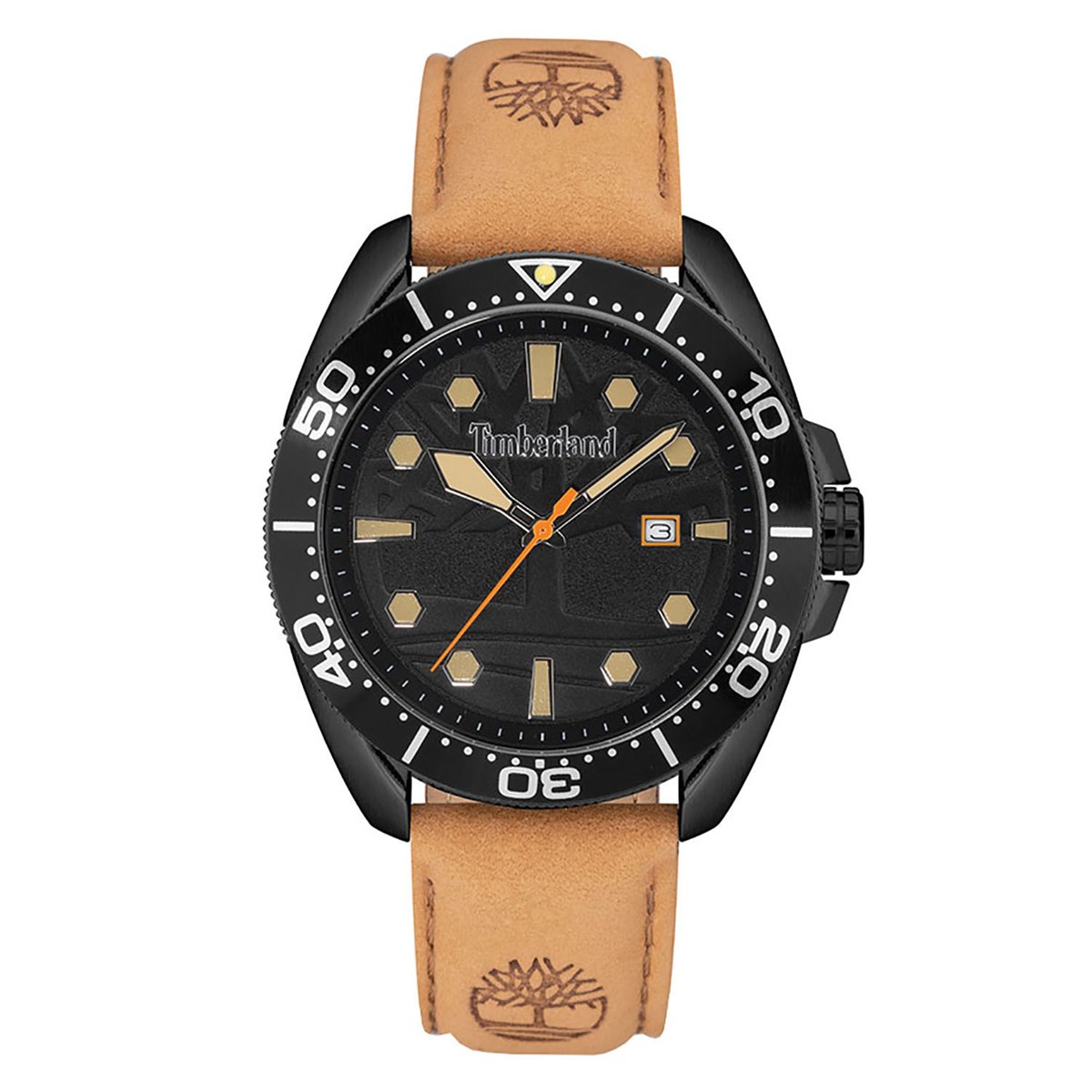 Montre Timberland Carrigan cadran noir cuir beige