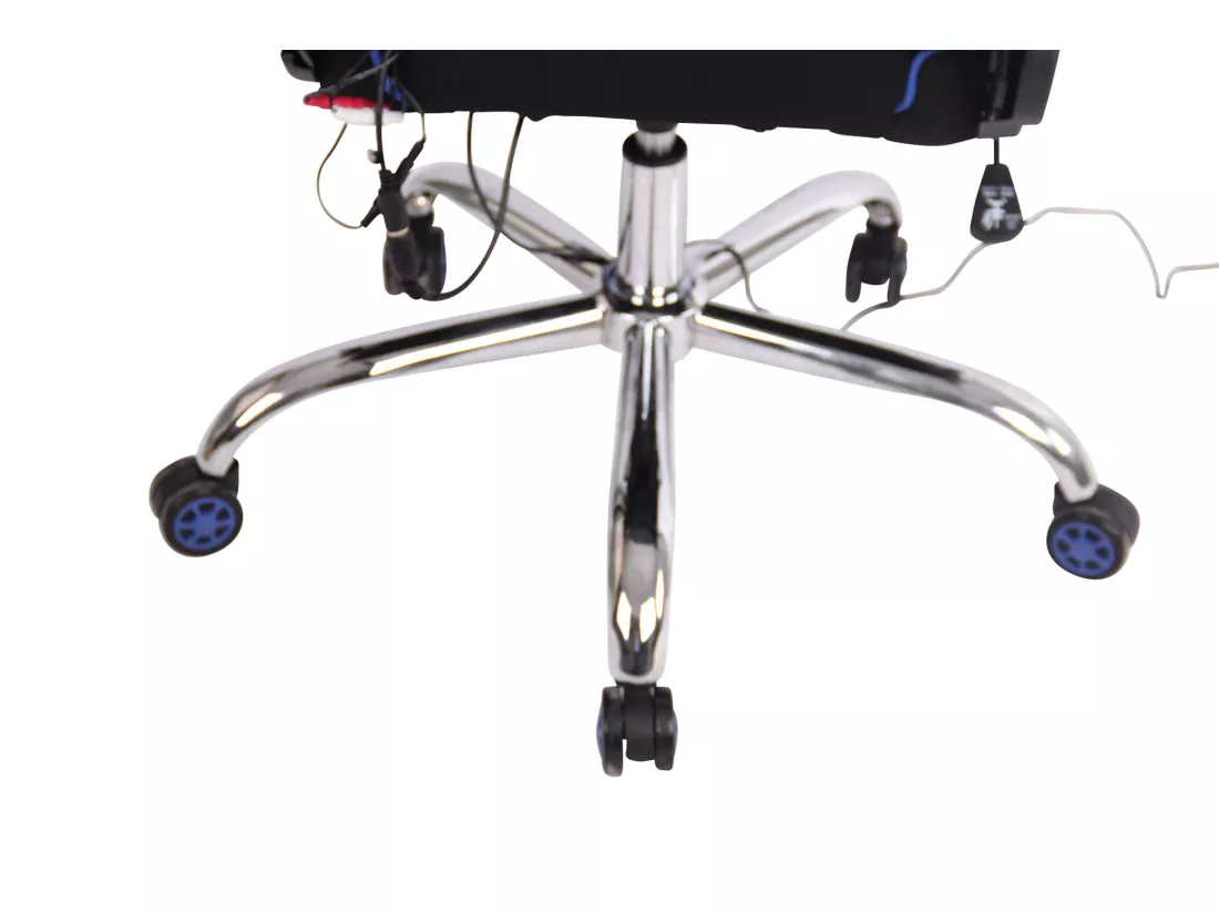 Chaise de bureau - Tissu & Métal chromé - Noir / Bleu - Limit XM