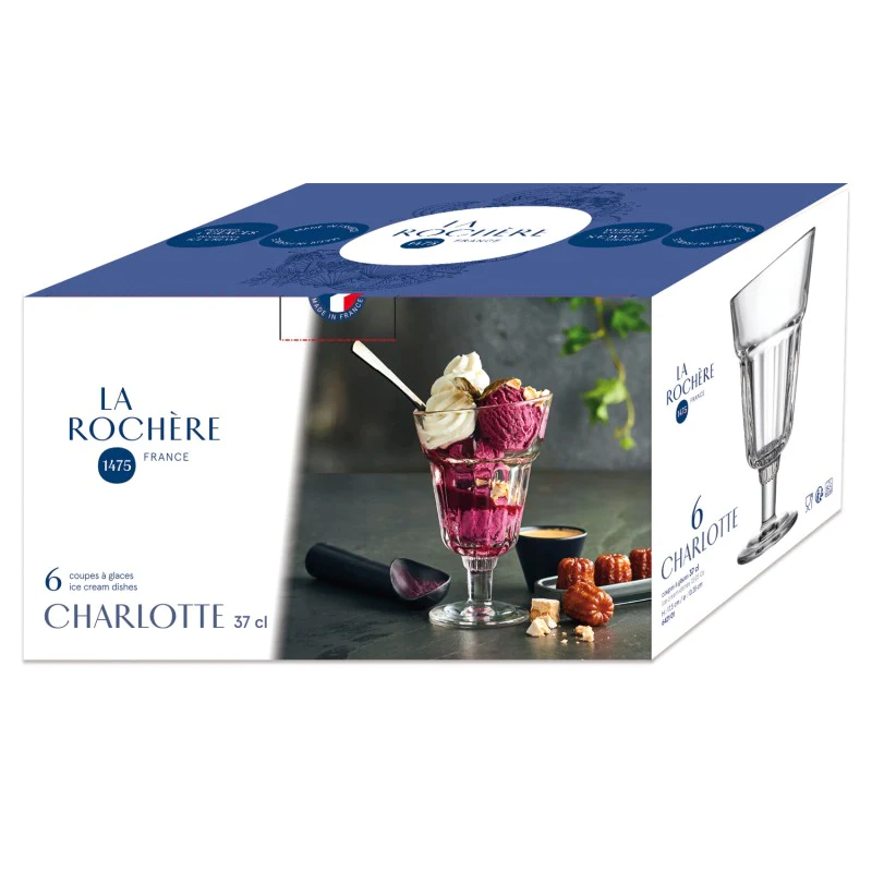 Lot de 6 coupes à glace, CHARLOTTE La Rochère