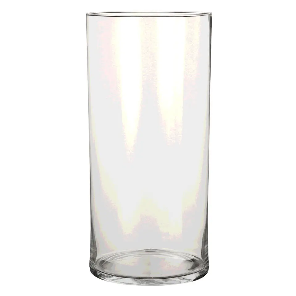 Mica Decorations Vaas - cilinder - helder - glas - 40 cm