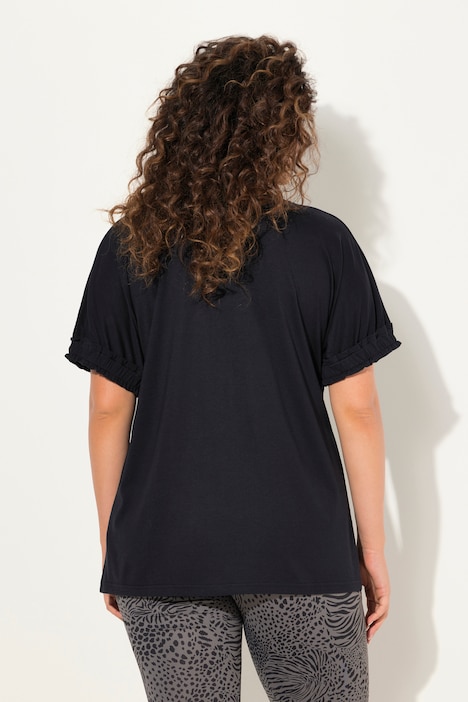 T-Shirt, Rüschen-Halbarm, Modalmischung