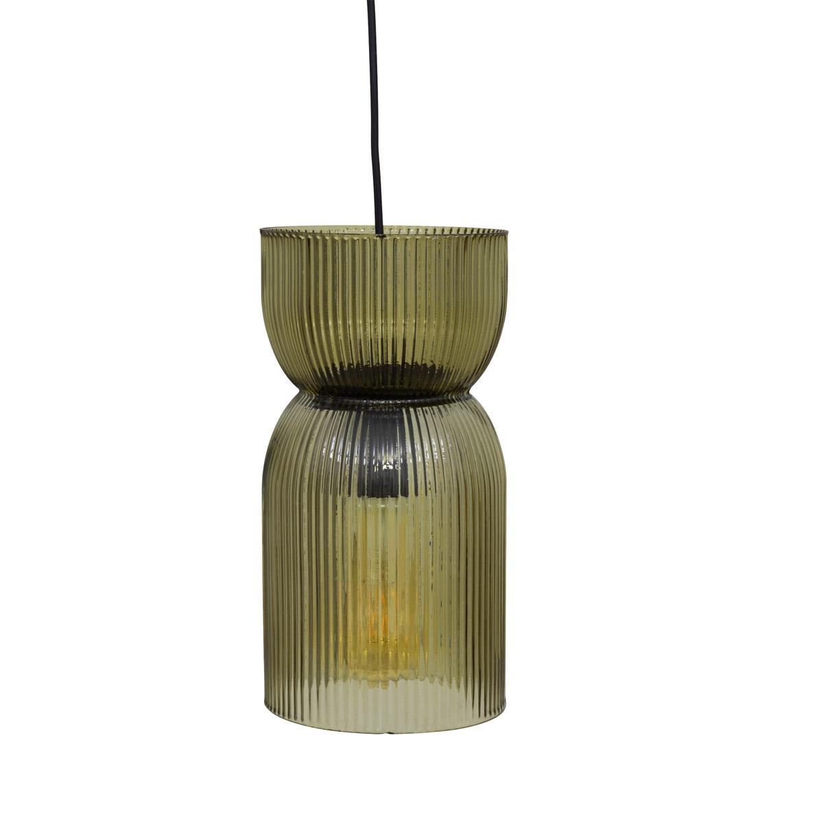 SUSPENSION VERRE ANCEL VERT D.14CM