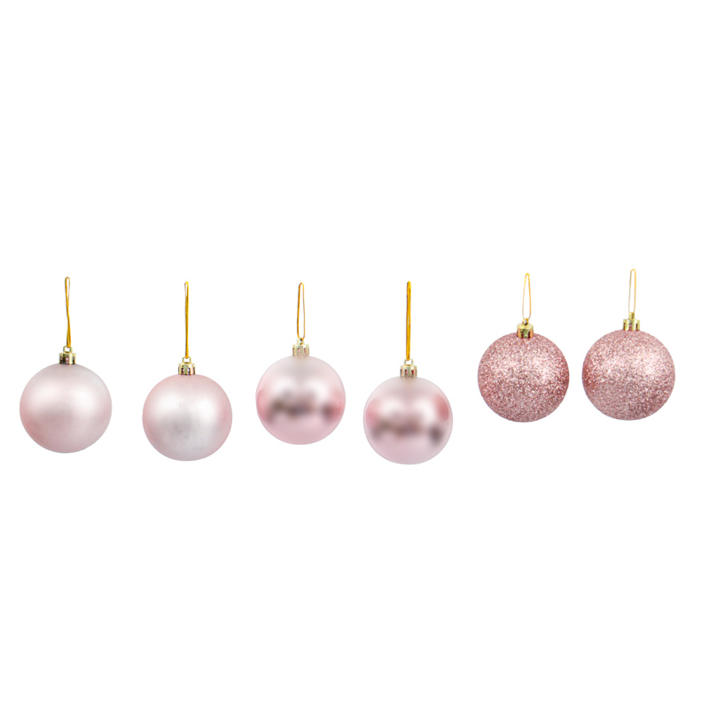 Lot de 6 boules roses 'Douces Rêveries'