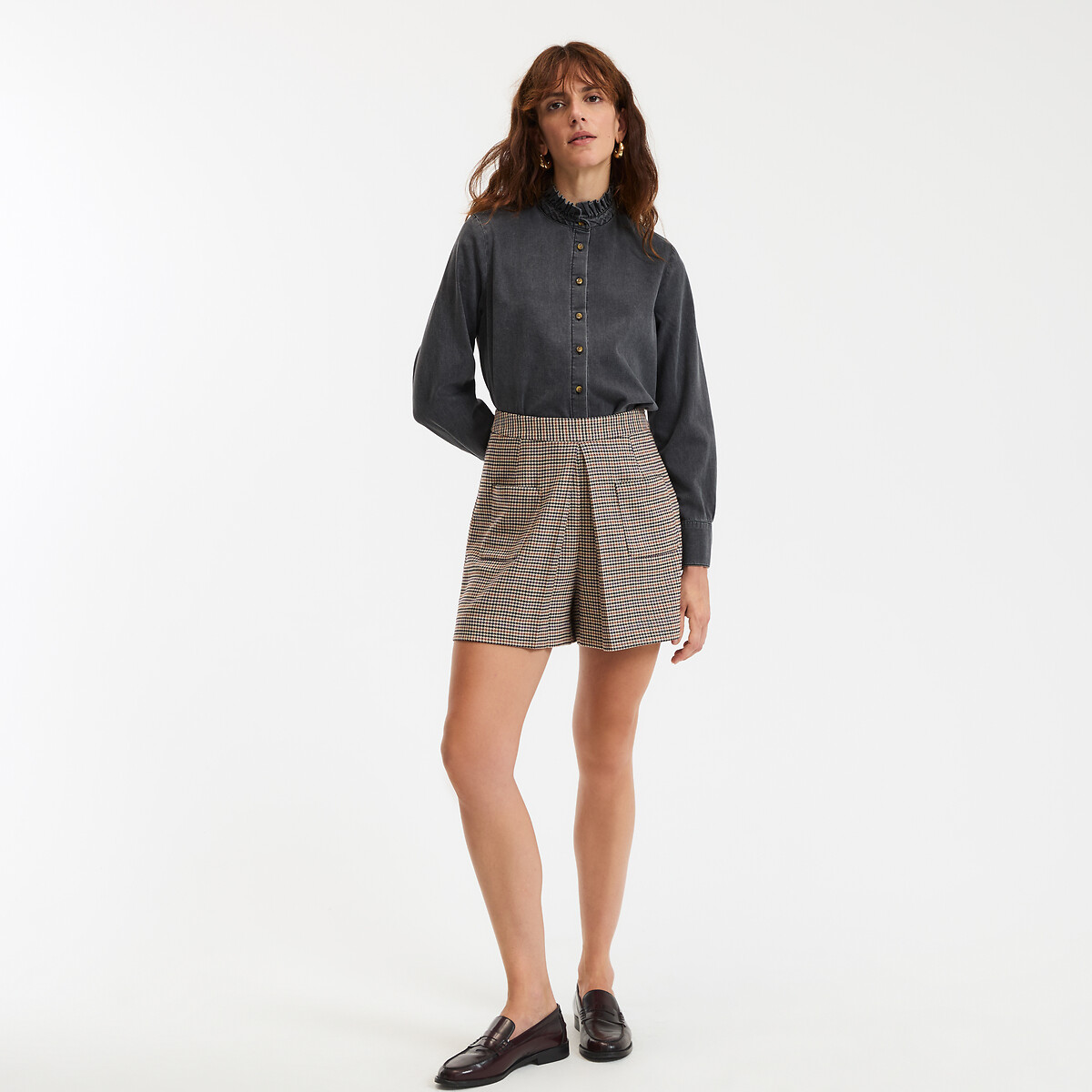 COLEÇÃO LA REDOUTE<br>Camisa com gola vitoriana e mangas compridas