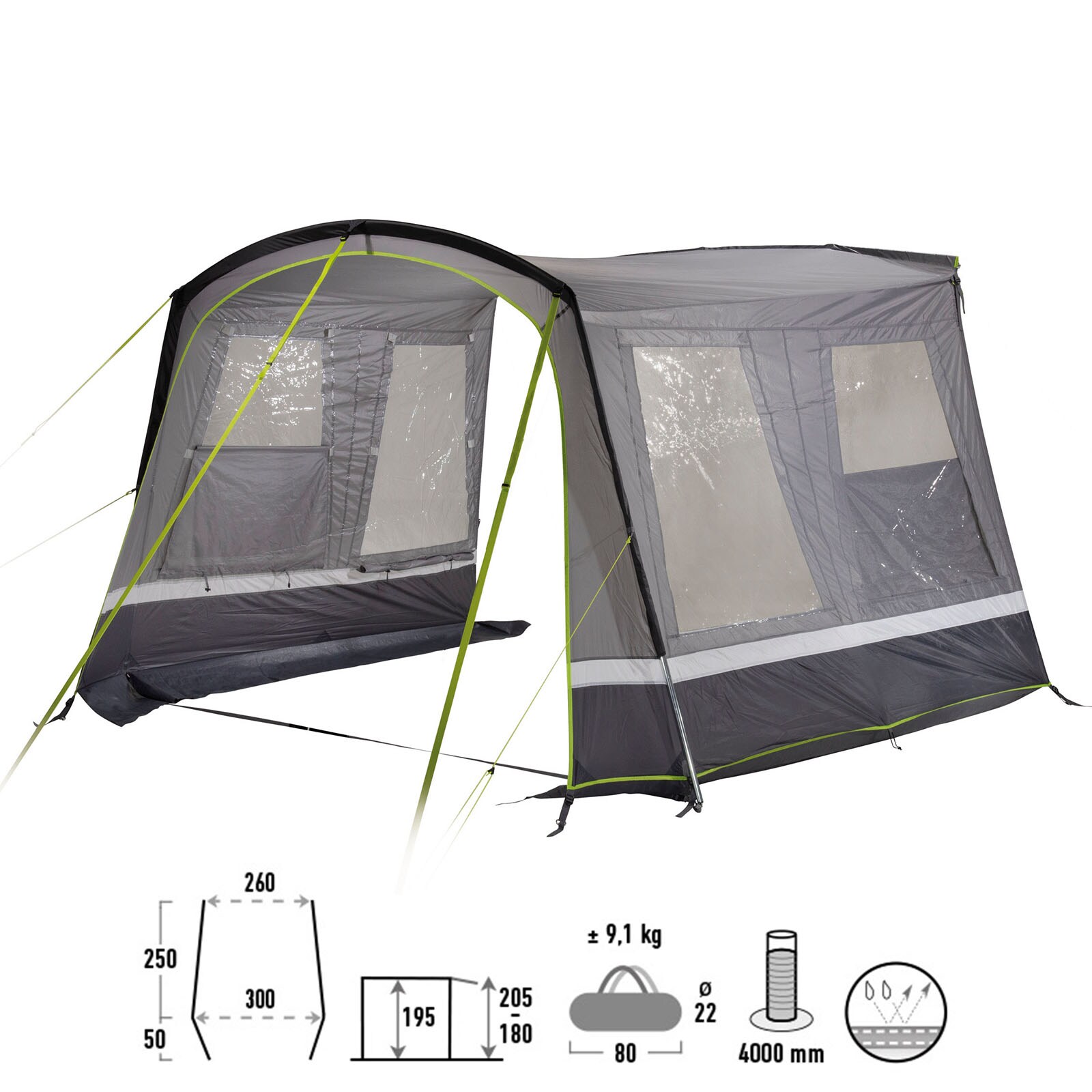 HIGH PEAK Busvorzelt Trento 2.0 Buszelt Van SUV Camping Zelt Bus Reise Vorzelt