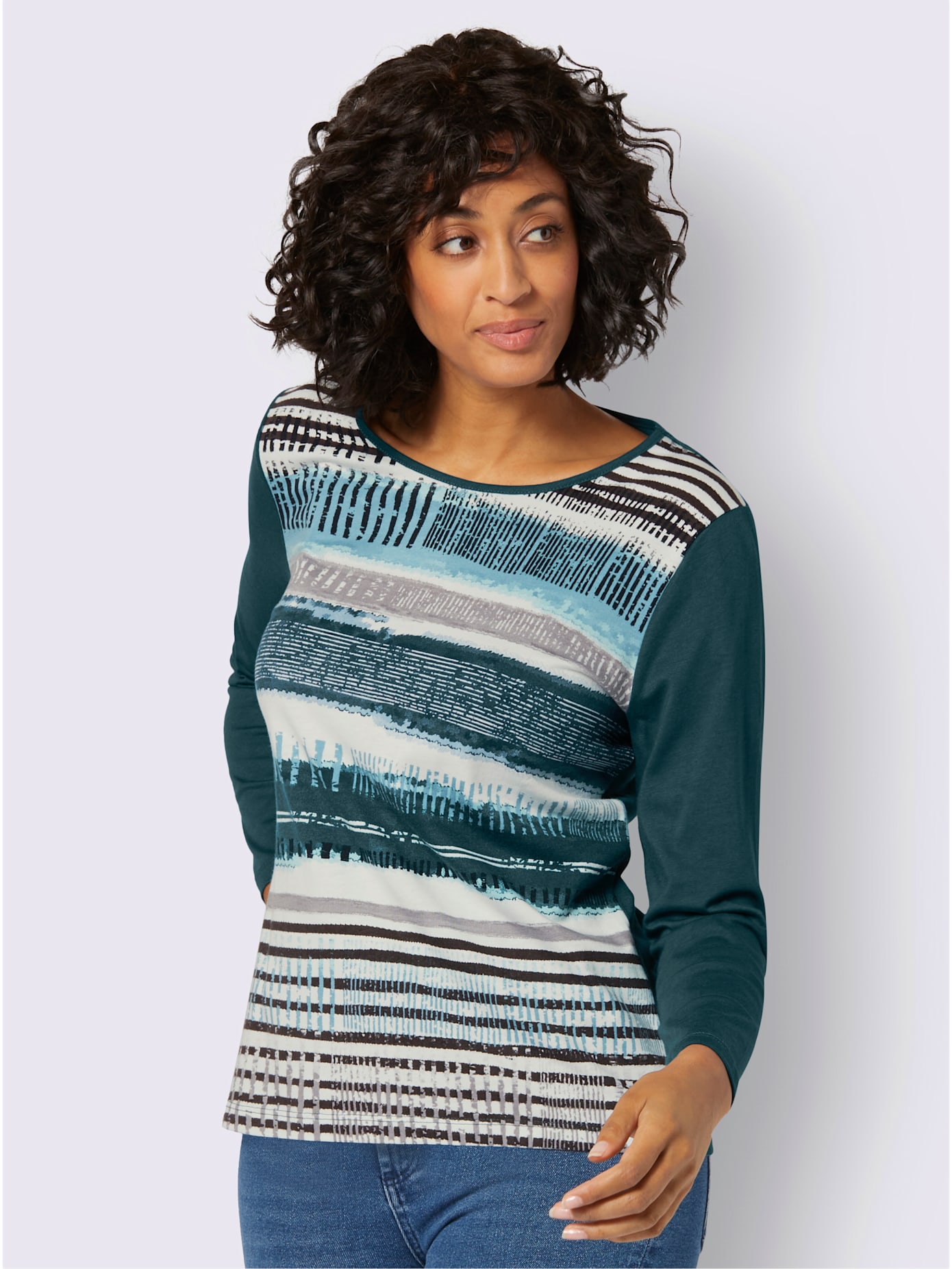 T-shirt avec un imprimé tendance et manches longues