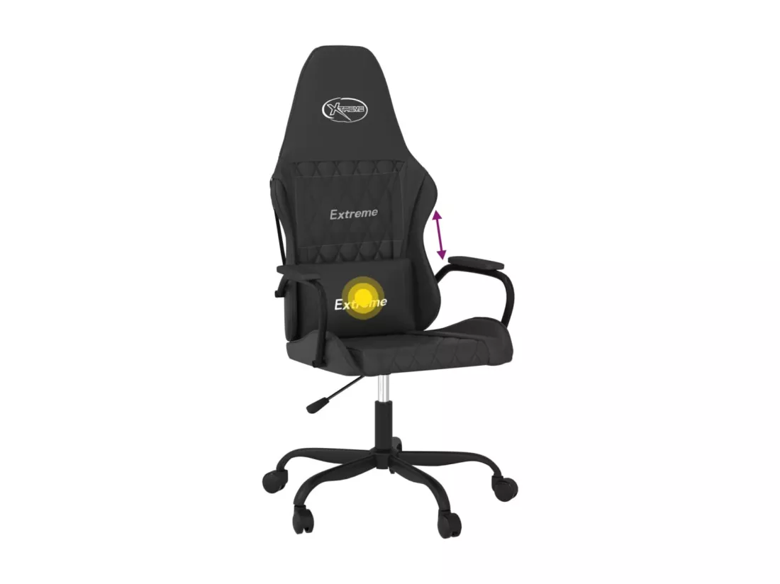 Chaise de jeu de massage noir similicuir